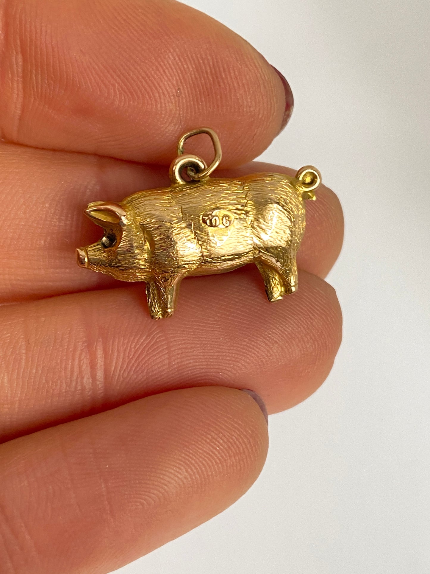 9ct Gold Vintage Lucky Pig Pendant