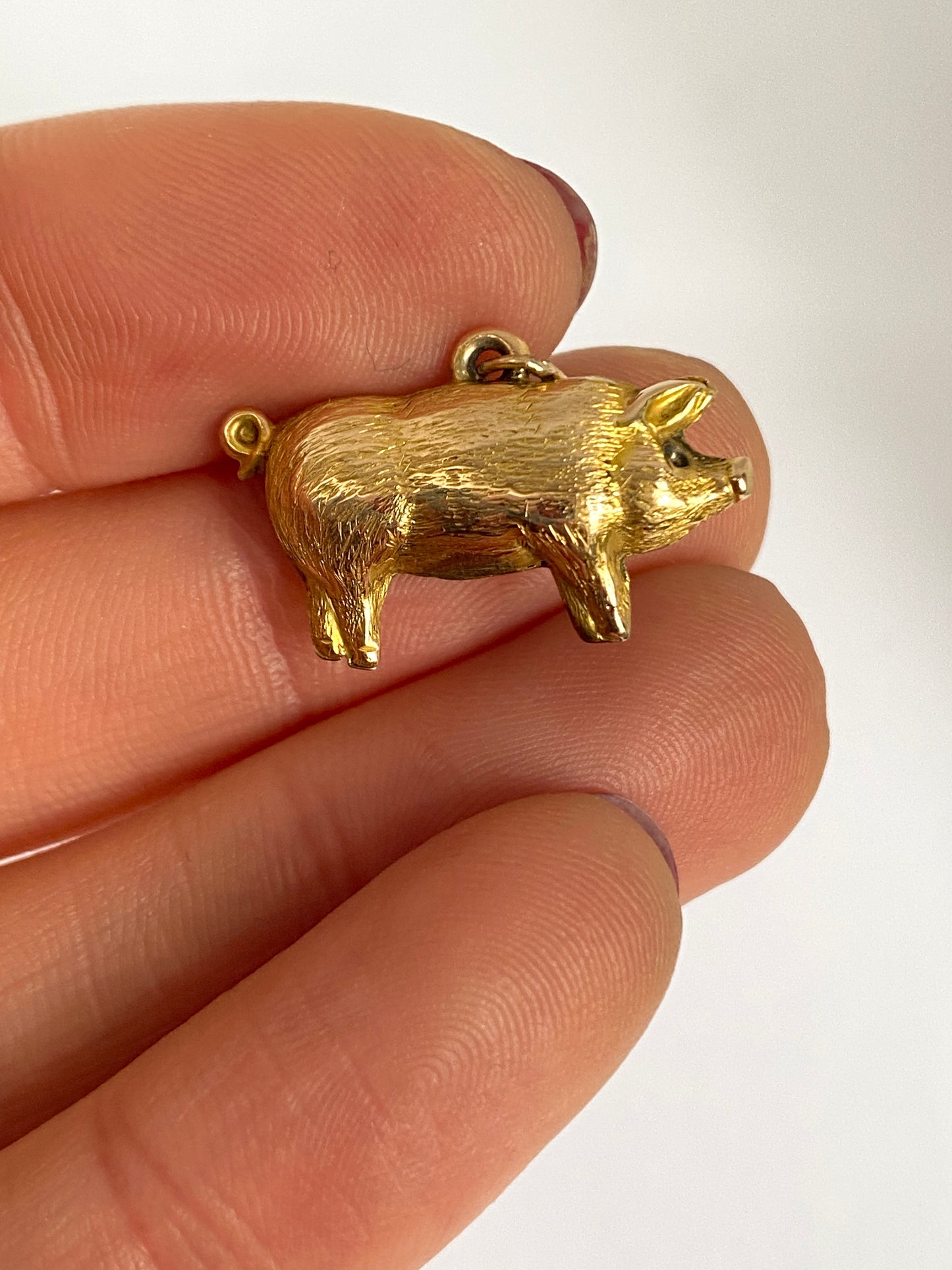 9ct Gold Vintage Lucky Pig Pendant