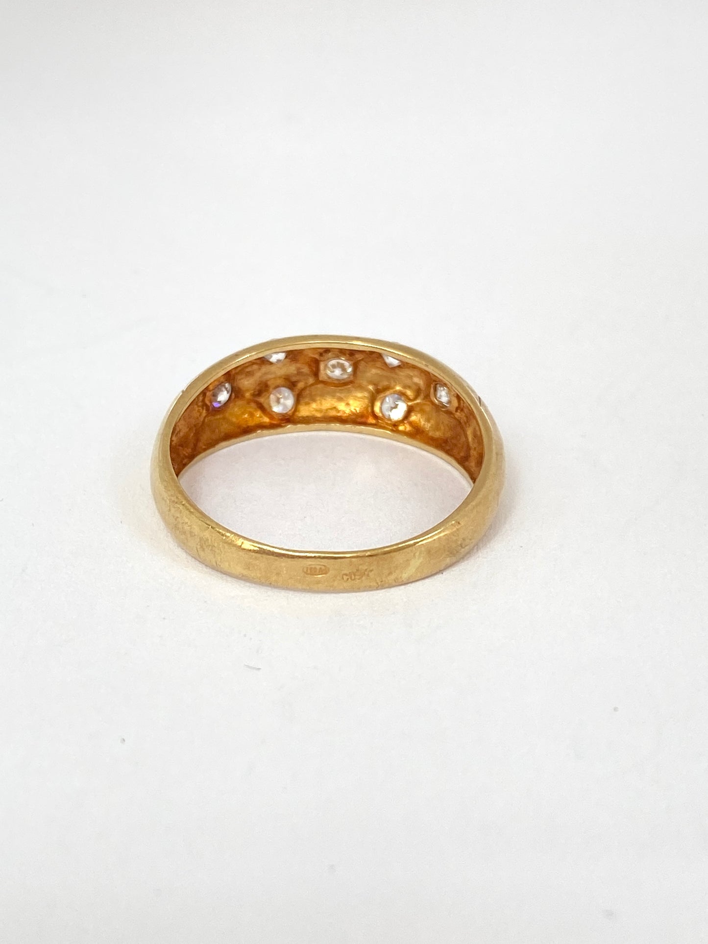 Vintage, 18ct Gold, Diamond Gypsy Scatter Ring
