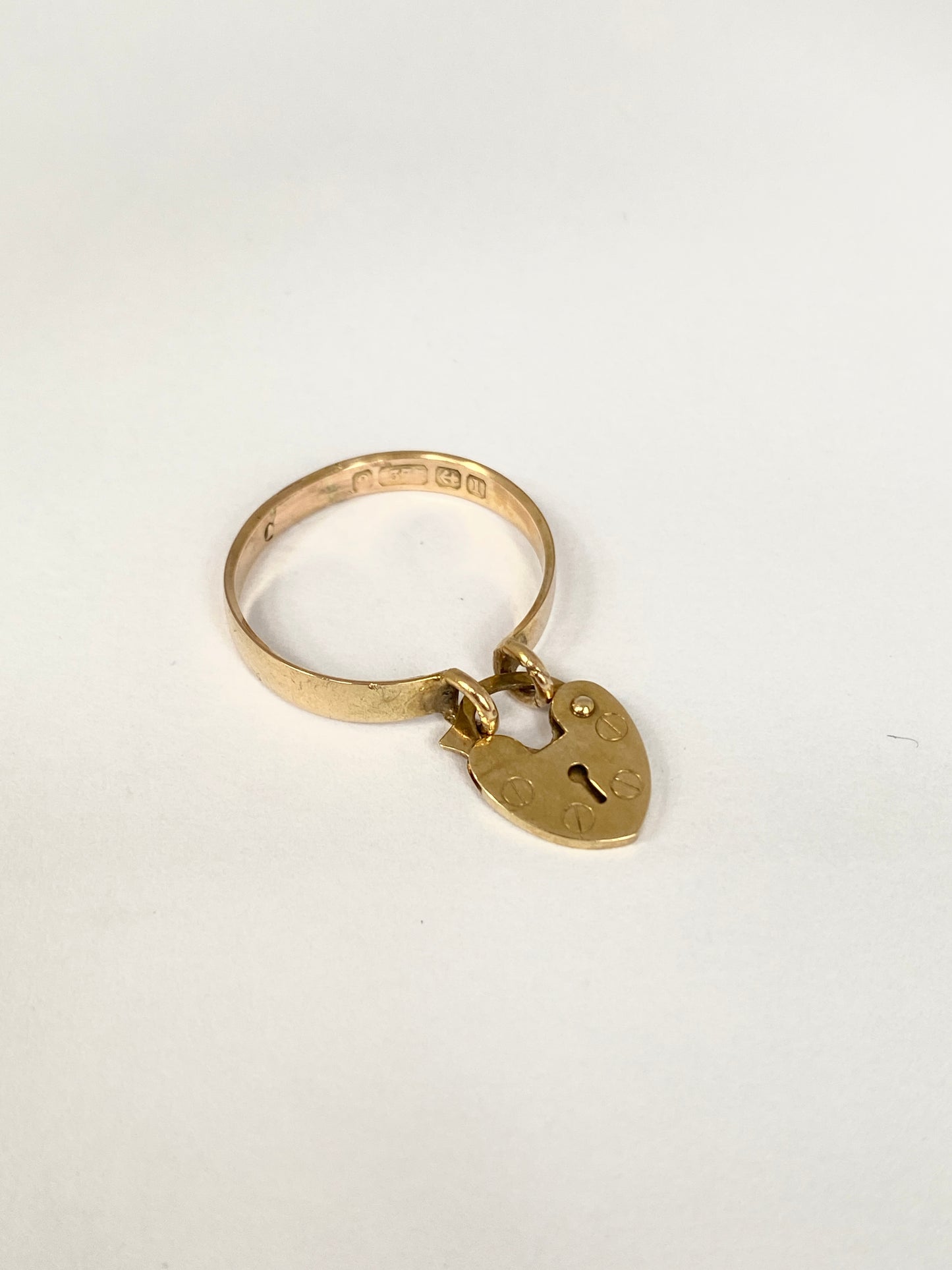 9ct Gold, Antique Padlock Ring, Hallmarked Birmingham, 1910