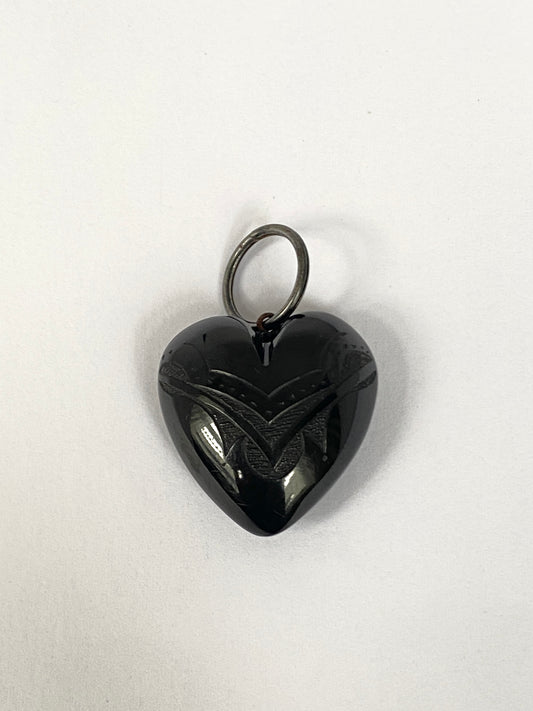 Victorian, Jet Heart Pendant