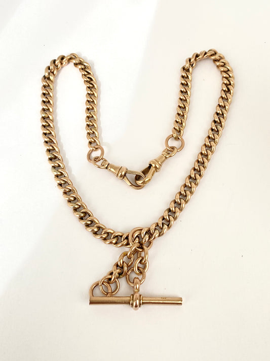 Victorian, 9ct Gold 15 inch Double Albert Watch Chain (19.15g)