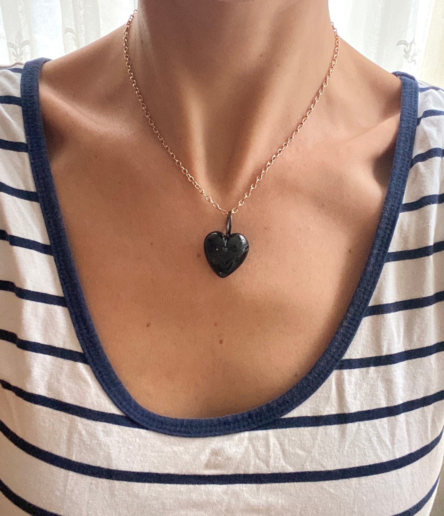 Victorian, Jet Heart Pendant