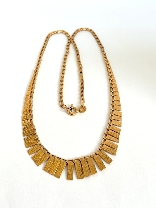 Vintage, 16 inch, 9ct Gold Cleopatra Graduating Fringe Necklace (6.52g)