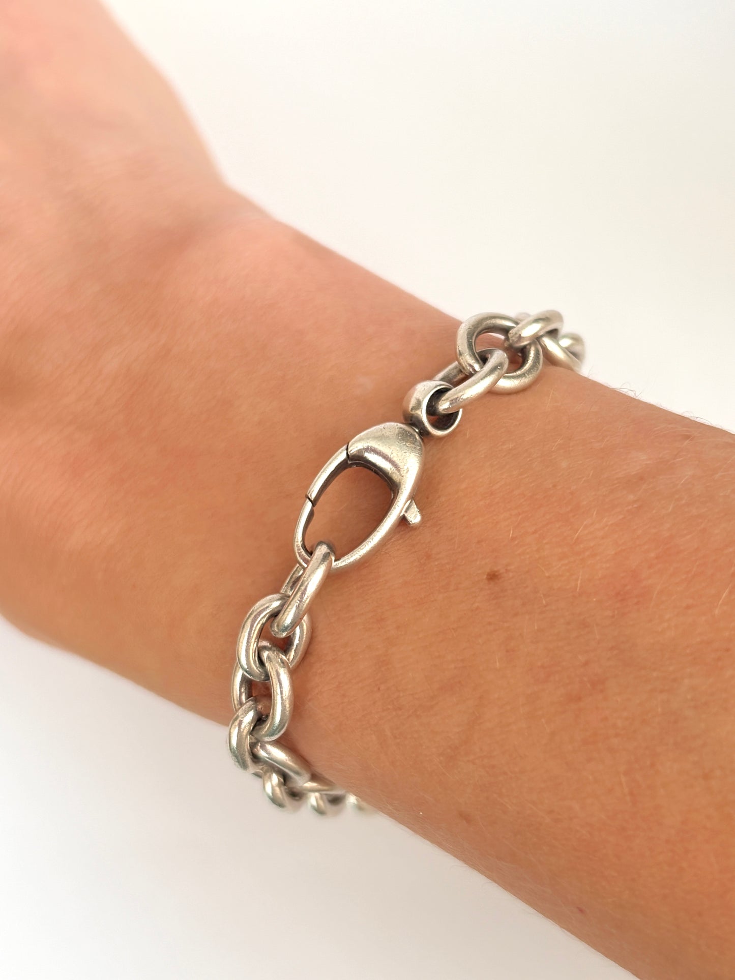 Classic Vintage (c 1990s) Sterling Silver Gucci Tag Bracelet, 7 inches