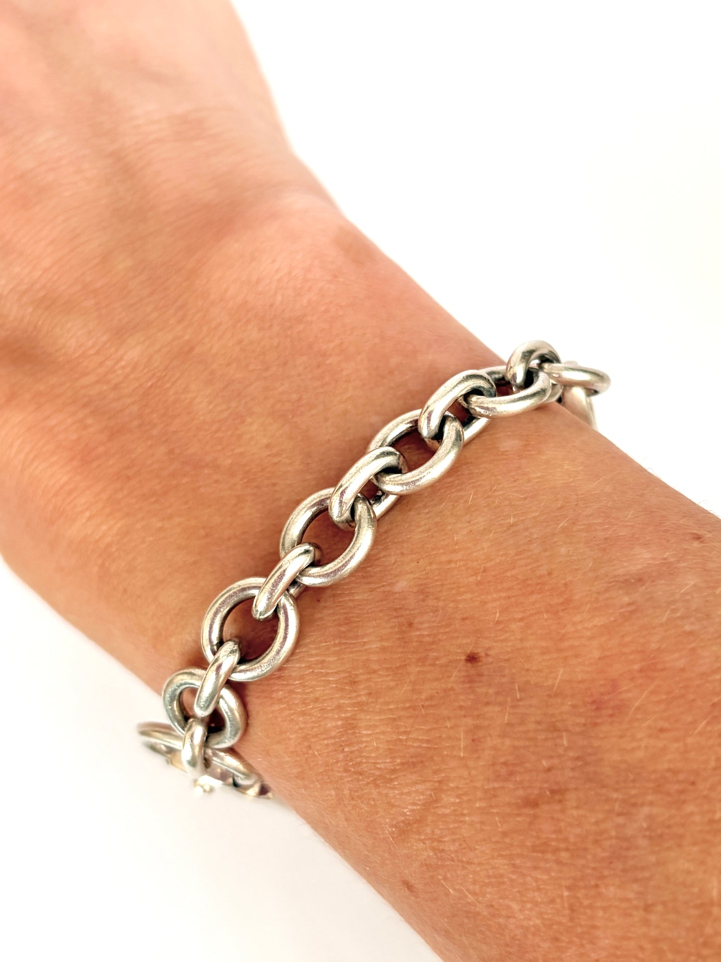Classic Vintage (c 1990s) Sterling Silver Gucci Tag Bracelet, 7 inches