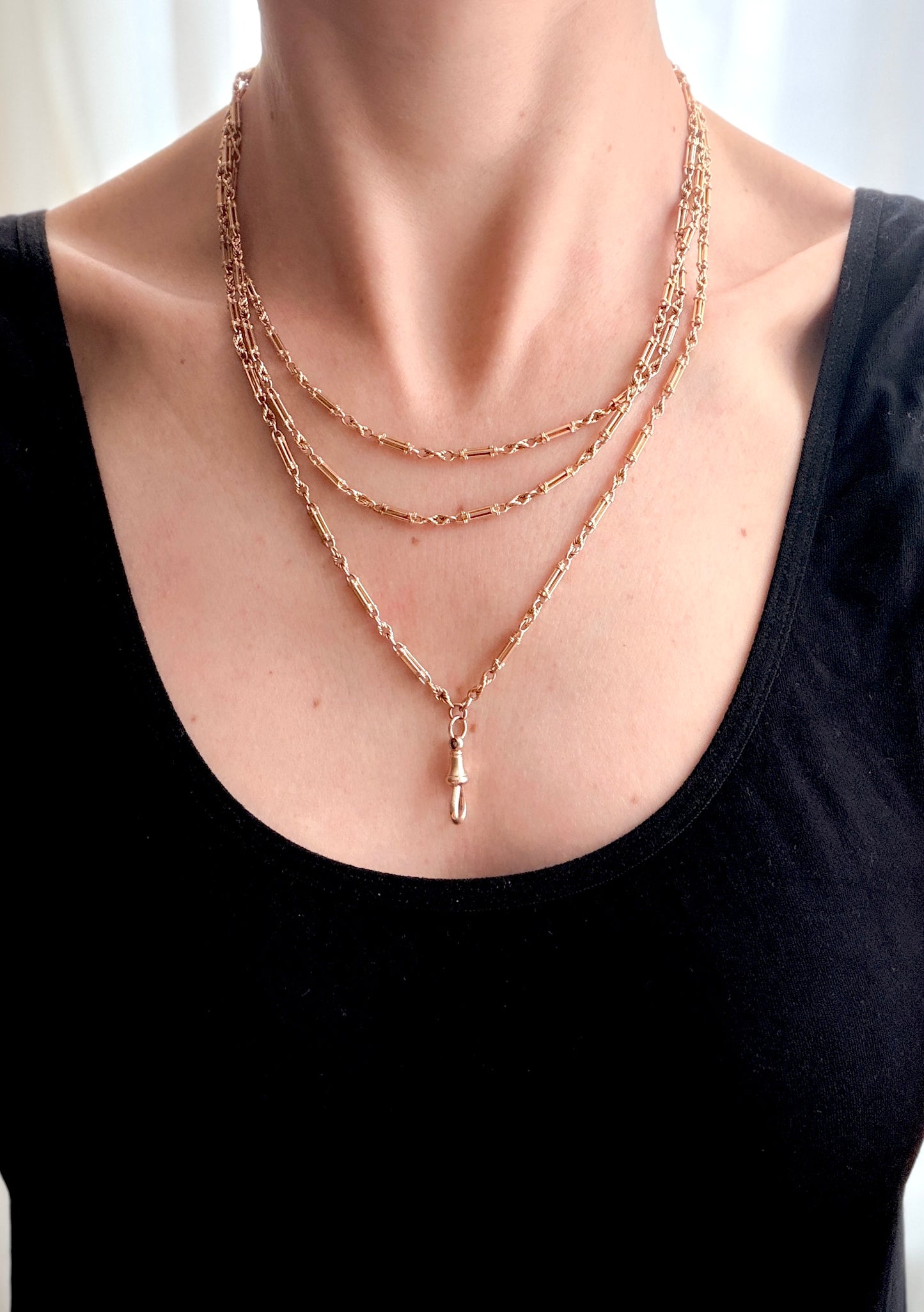 Incredible, Rare, Victorian, 15ct Gold Victorian Long Guard Chain,  58 inches, 48.47g