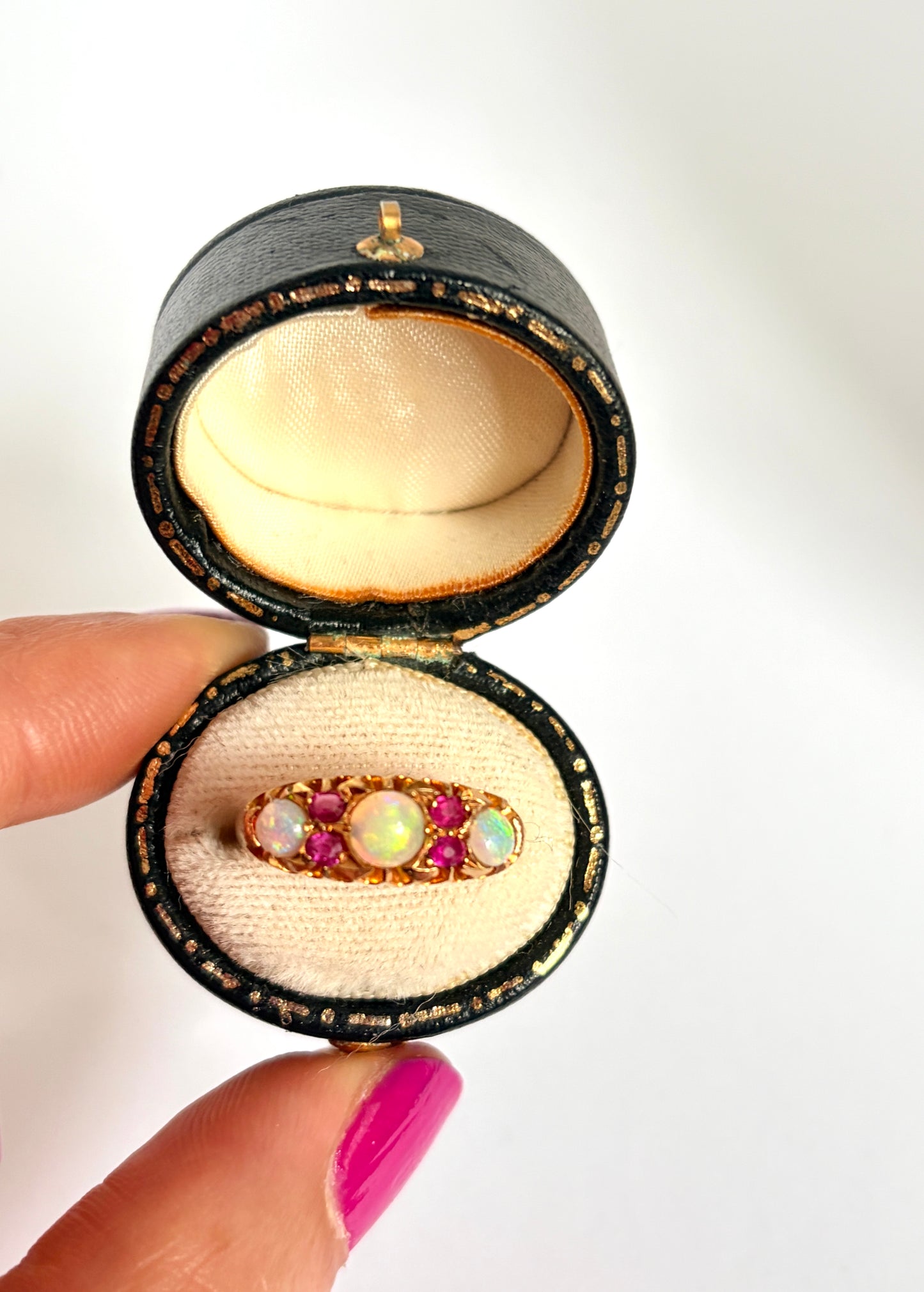 Edwardian, Opal and Ruby Ring, Hallmarked 18ct Gold, Birmingham, 1900