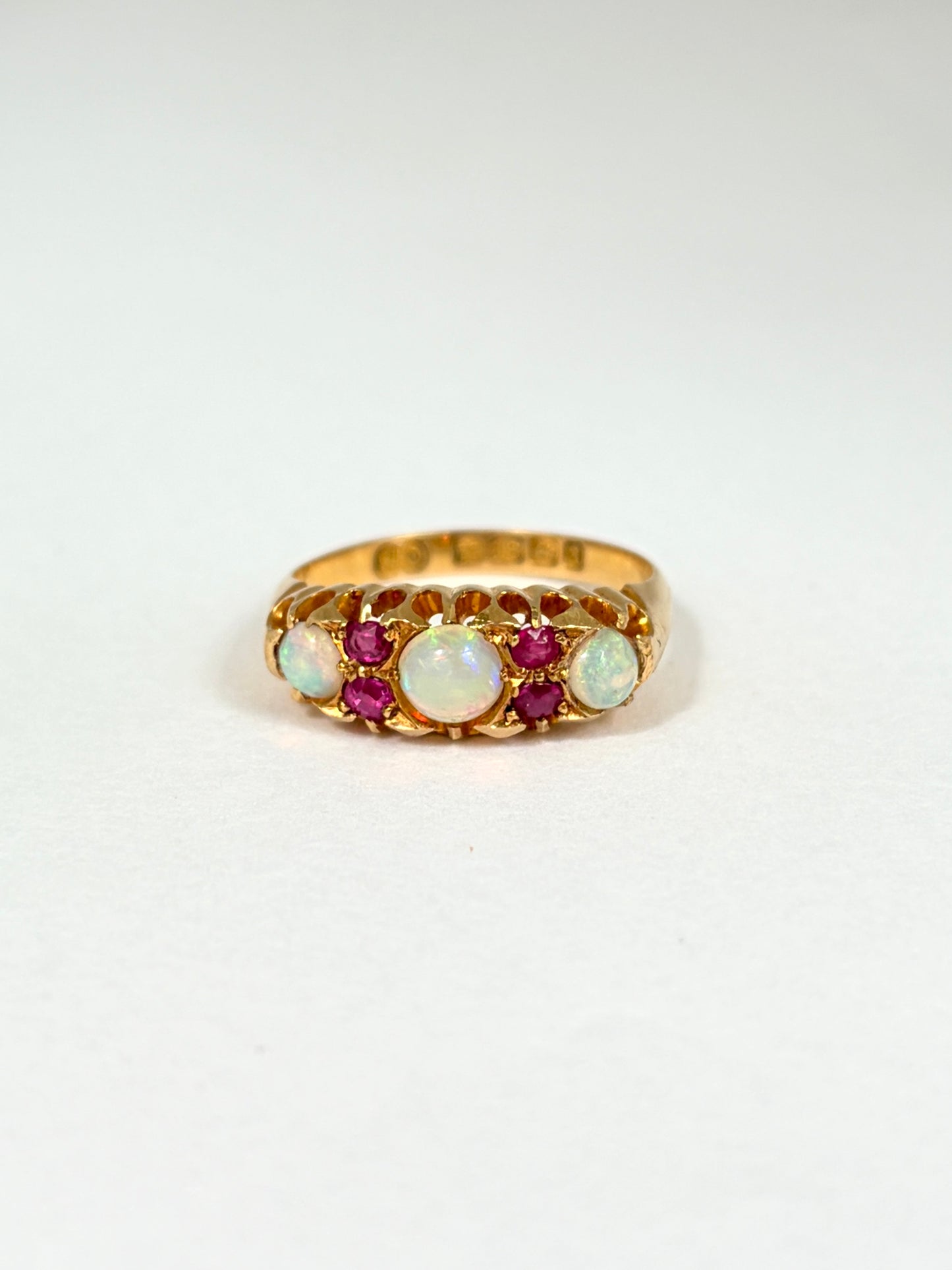 Edwardian, Opal and Ruby Ring, Hallmarked 18ct Gold, Birmingham, 1900