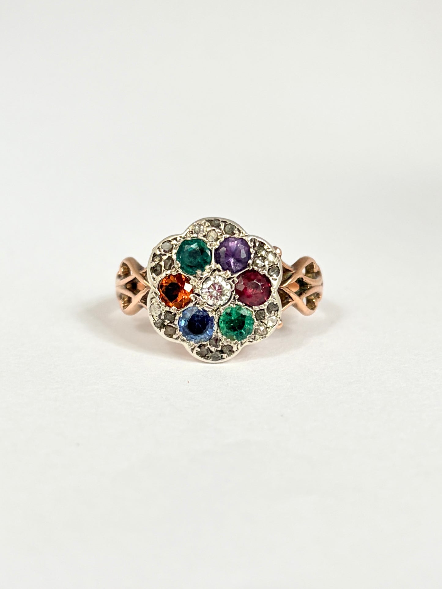 Larlge, Art Deco, 15ct Gold, Dearest Acrostic Multi Gem Ring