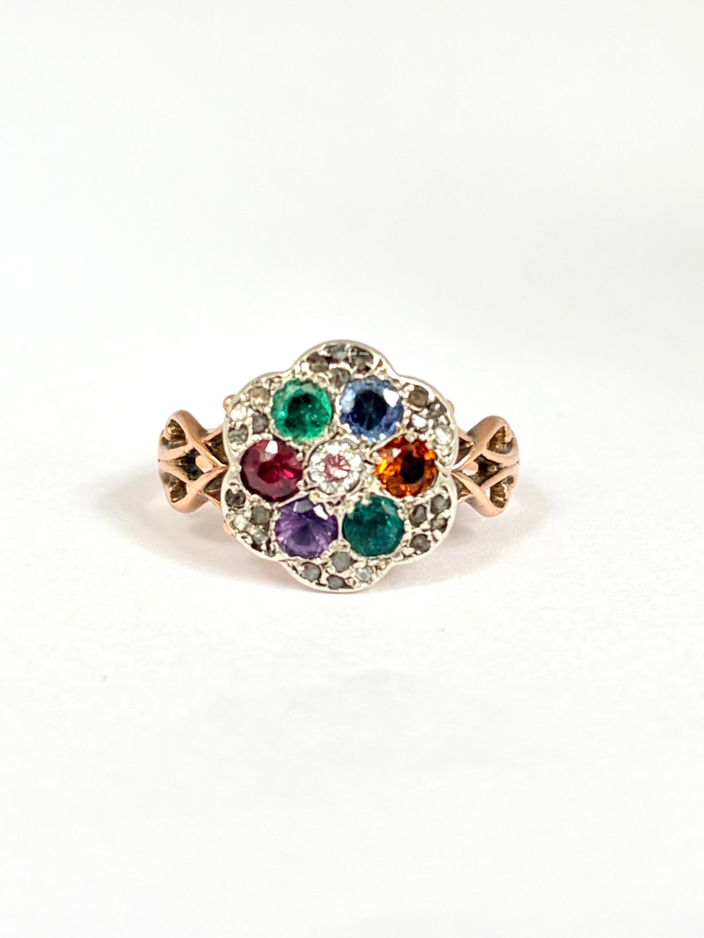 Larlge, Art Deco, 15ct Gold, Dearest Acrostic Multi Gem Ring
