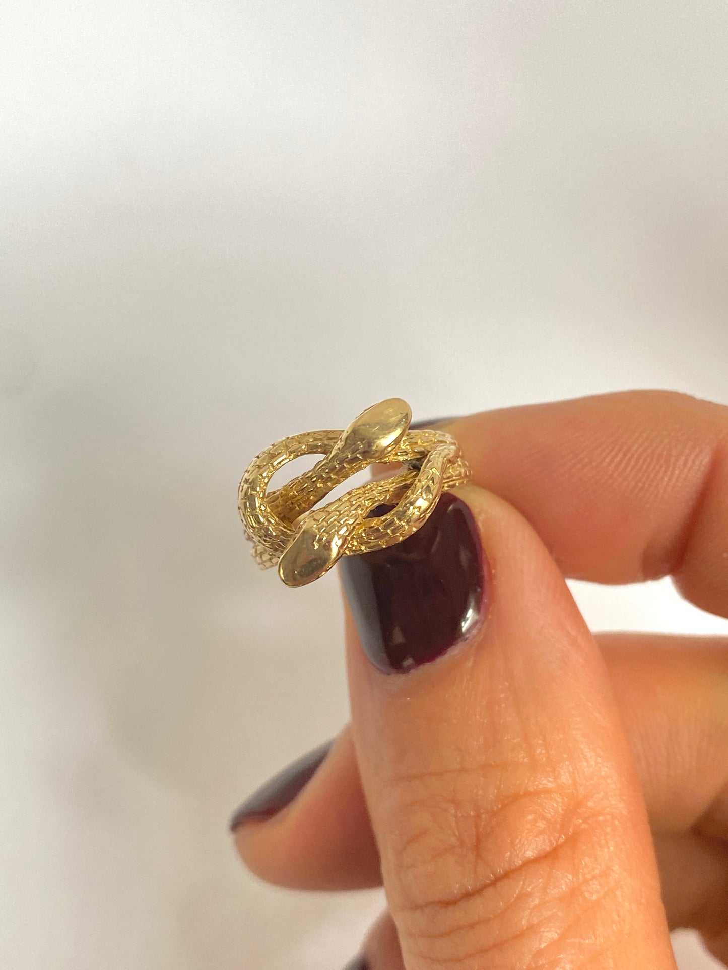 9ct Gold Vintage Double Snake Ring, Hallmarked 9ct Gold, and 2001