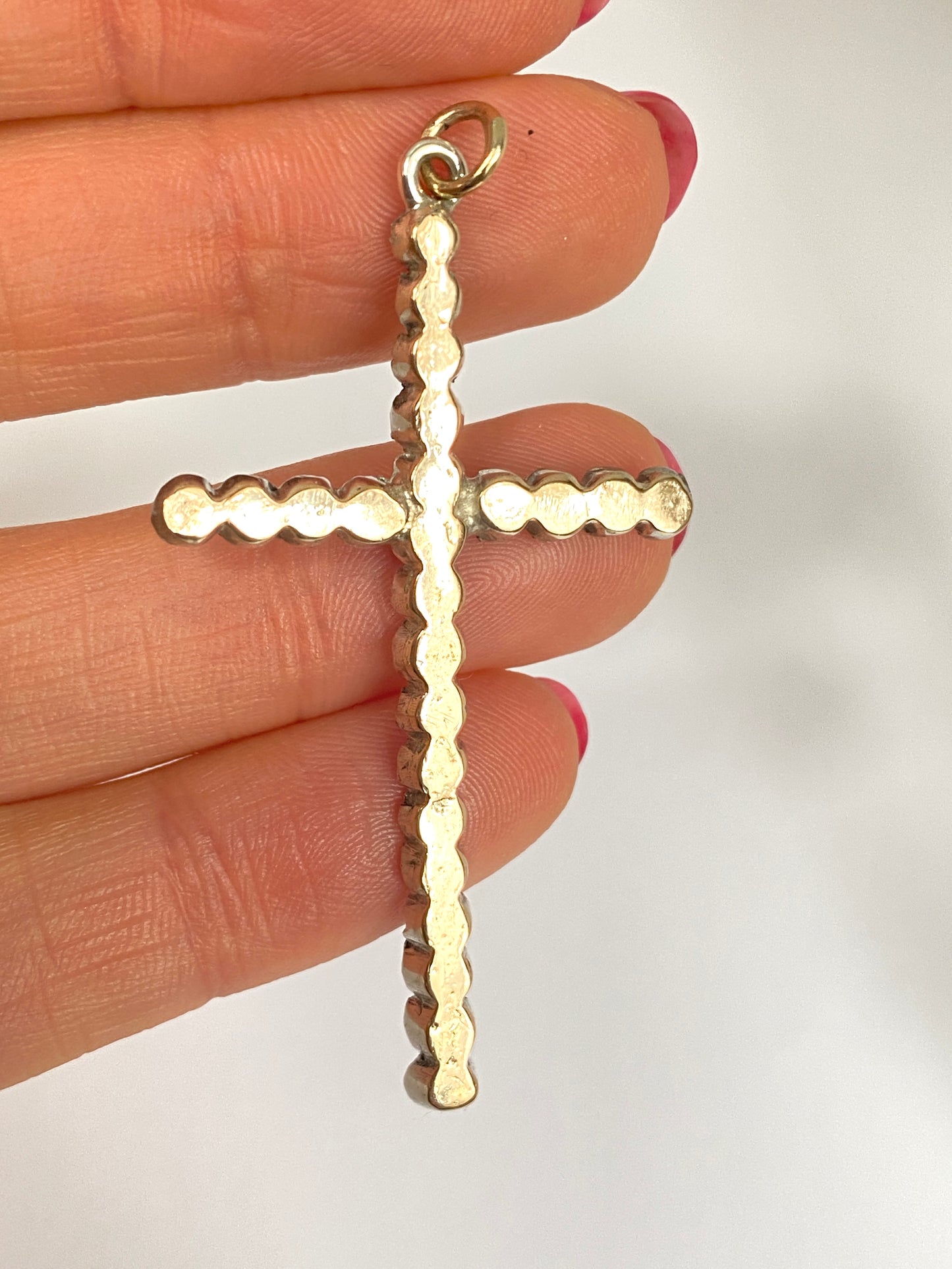 Victorian, Silver and Gold Rhodelite Garnet Cross