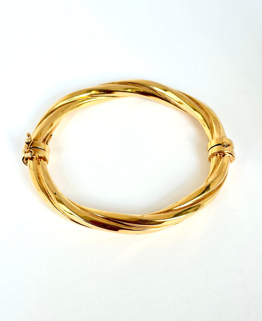 Fabulous, Vintage, 9ct Gold Twisty Bangle (19.92g) Hallmarked, 9ct Gold