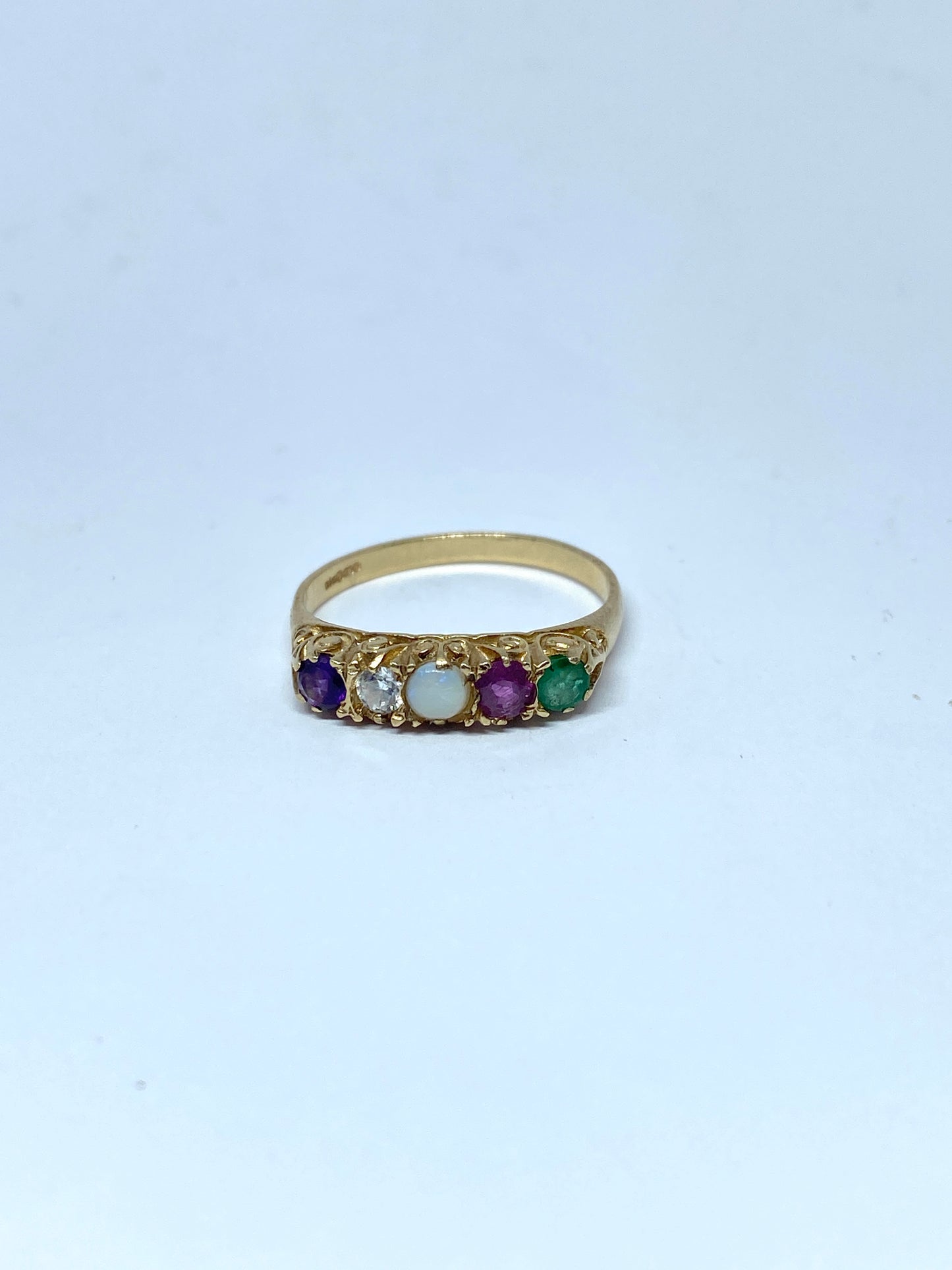 9ct Gold, ADORE acrostic ring