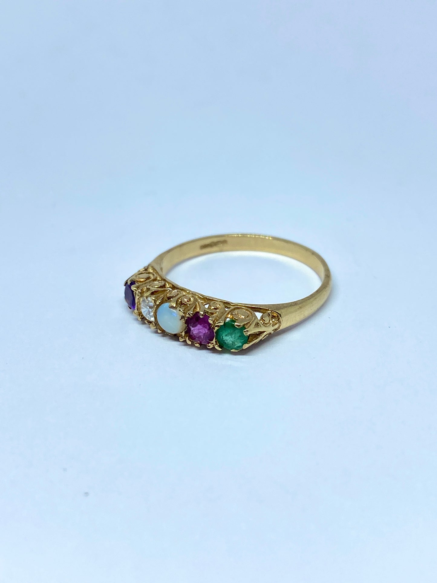 9ct Gold, ADORE acrostic ring