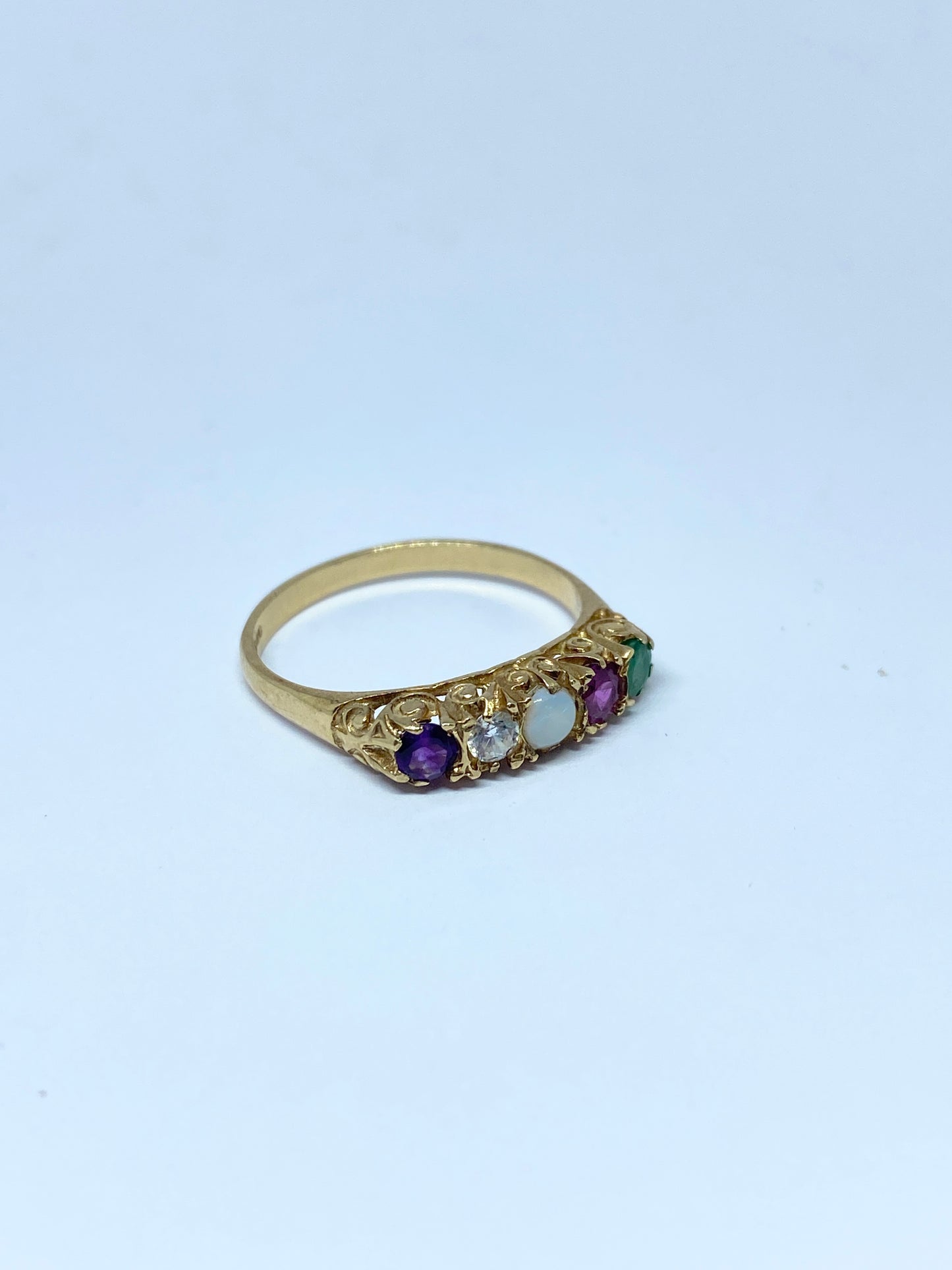 9ct Gold, ADORE acrostic ring