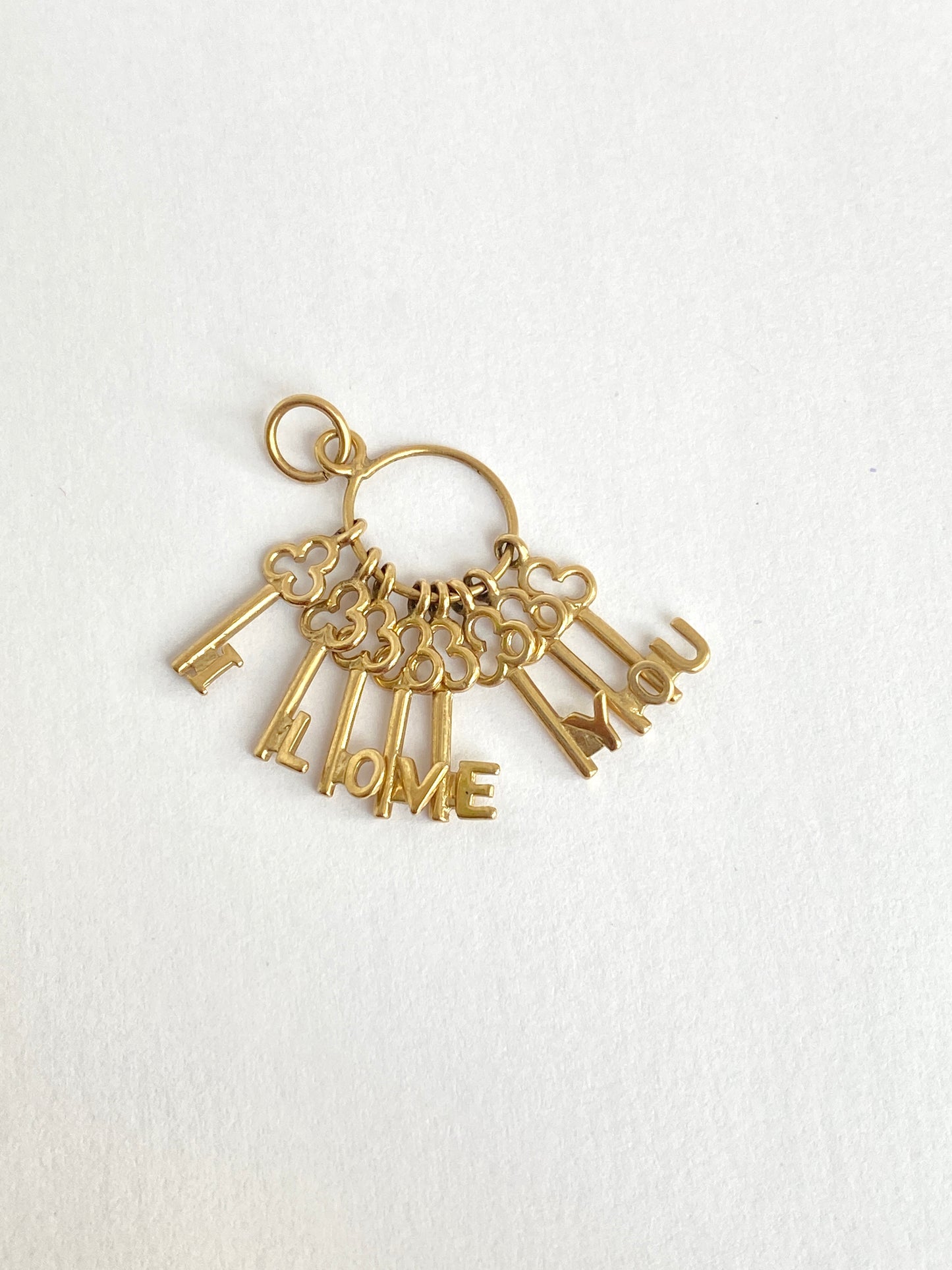 Vintage, 9ct Gold 'I Love You' Keys charm, Hallmarked, 9ct Gold.