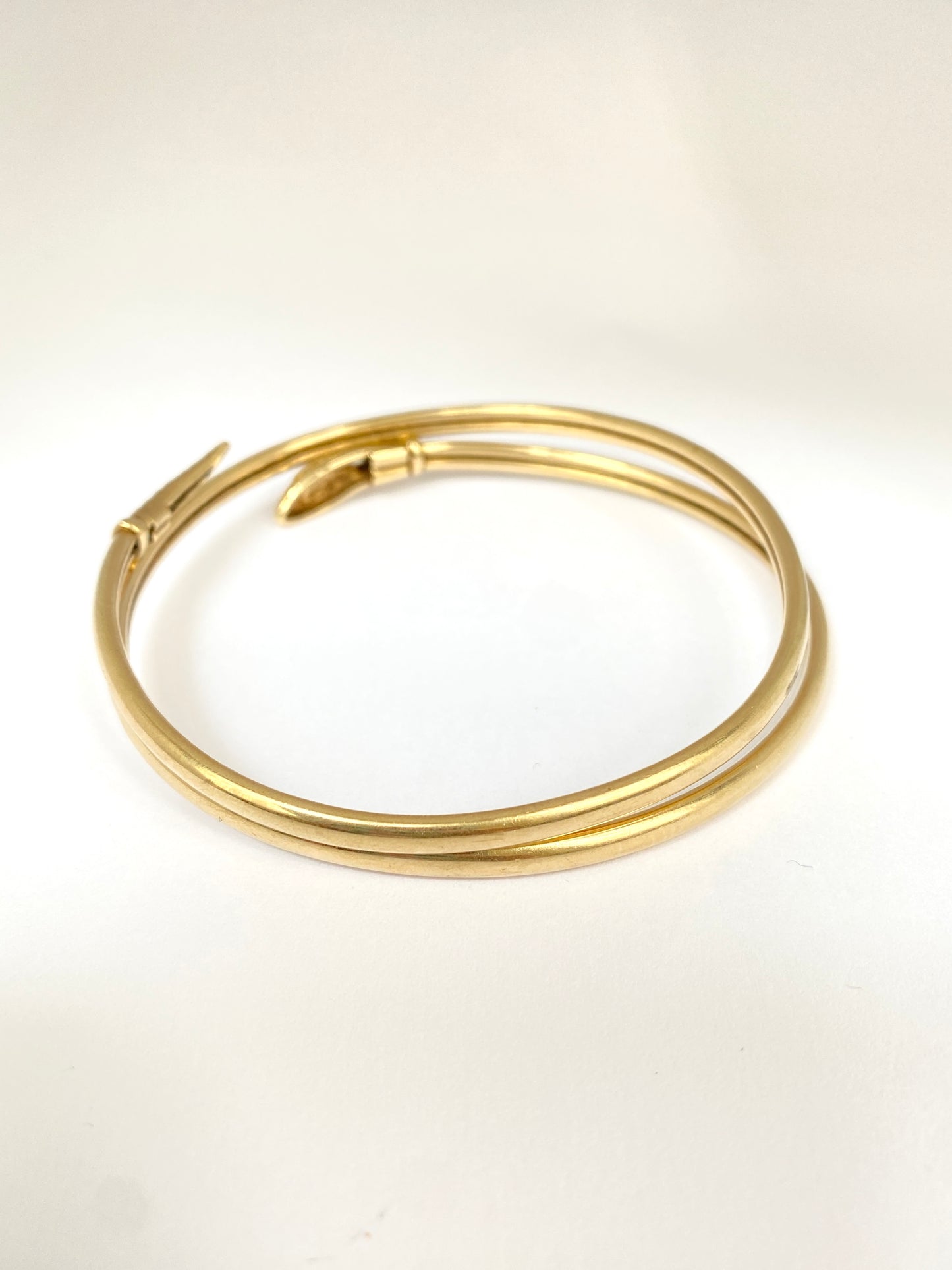 Vintage, 9ct Gold, Ruby Eyed Snake Bangle., Hallmarked 1961