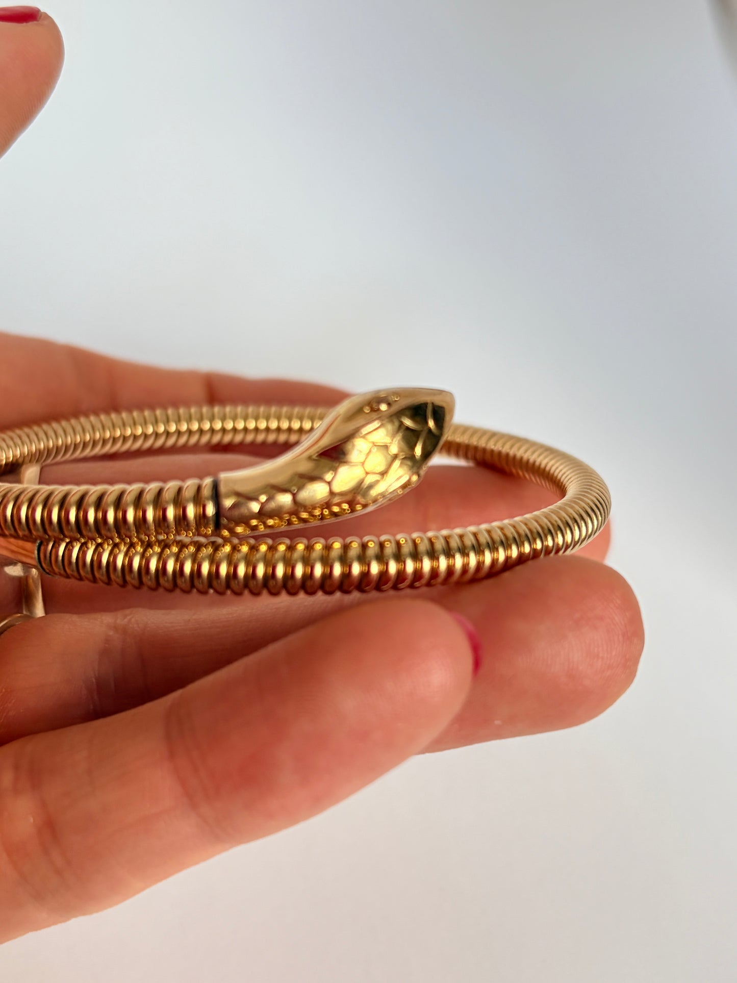 Incredible Art Deco, Extendable Snake Bangle, Hallmarked for Rolled Gold, 21.57g