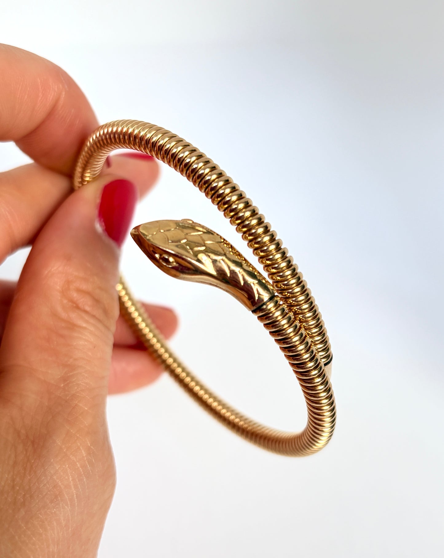 Incredible Art Deco, Extendable Snake Bangle, Hallmarked for Rolled Gold, 21.57g
