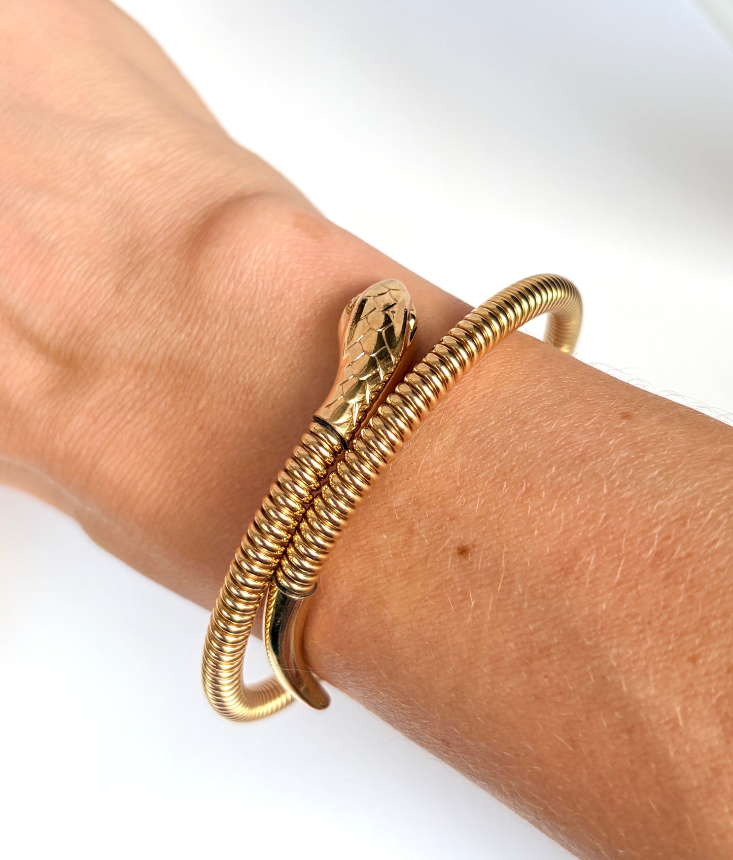 Incredible Art Deco, Extendable Snake Bangle, Hallmarked for Rolled Gold, 21.57g