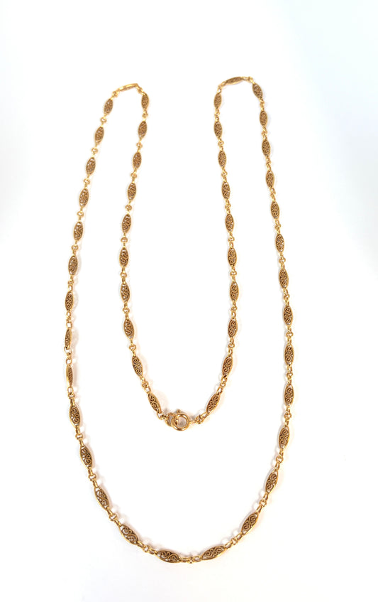 Stuning, Antique 18ct Gold, 26 inch Fancy Link Chain, 11.63g