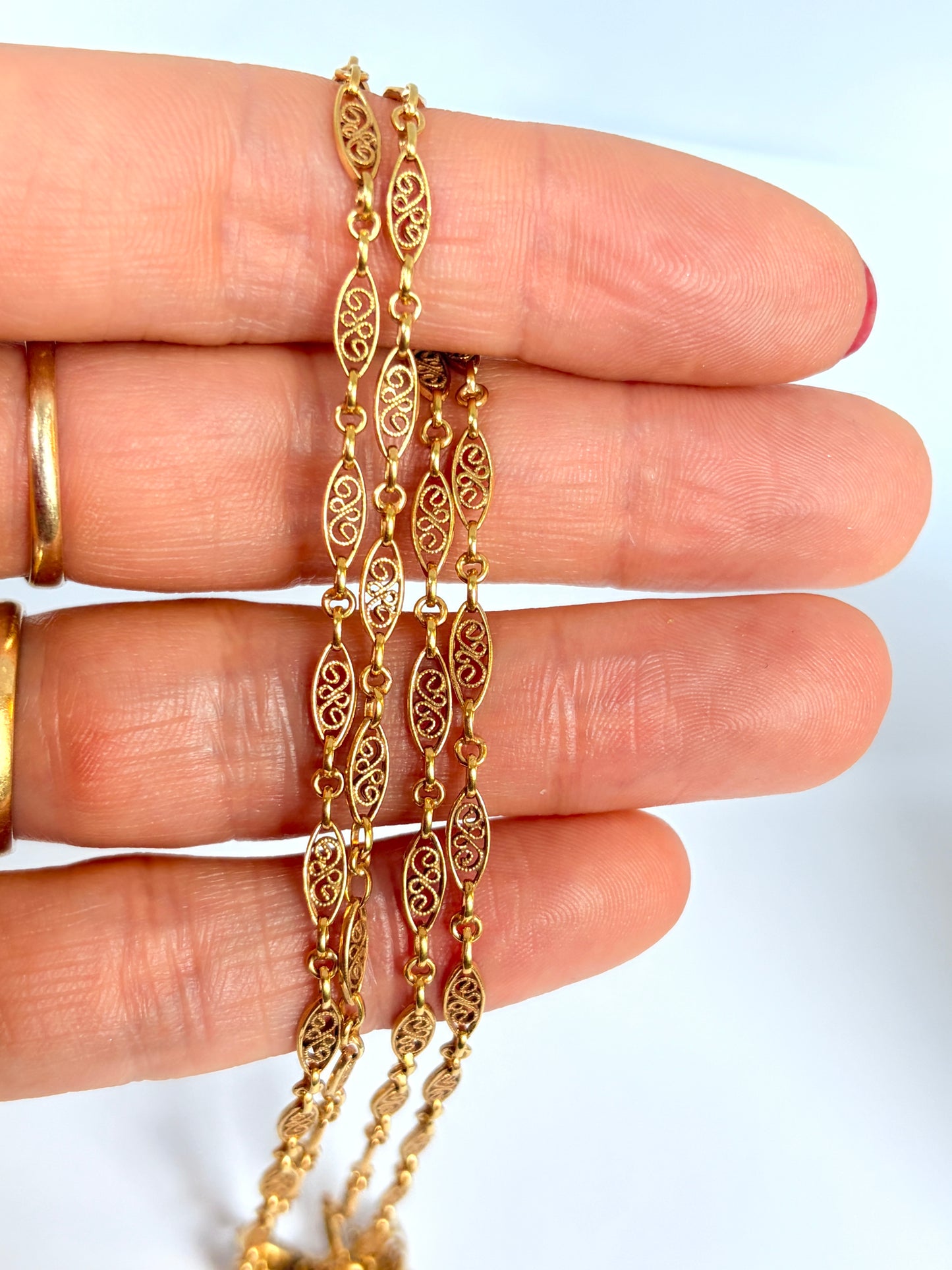 Stuning, Antique 18ct Gold, 26 inch Fancy Link Chain, 11.63g