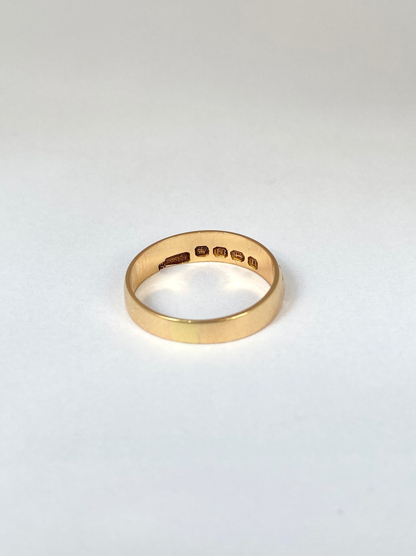 18ct Gold Antique, Victorian Mizpah Ring, Hallmarked, Birmingham 18ct Gold, 1887