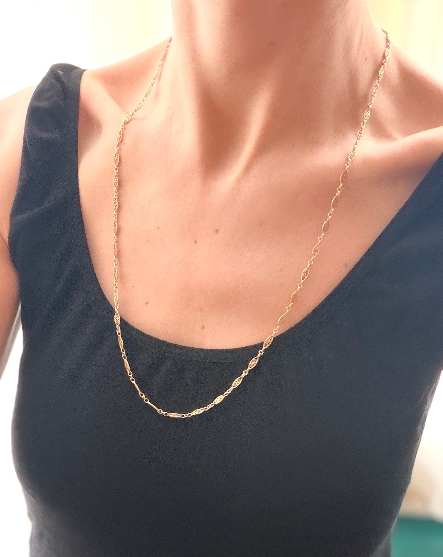 Stuning, Antique 18ct Gold, 26 inch Fancy Link Chain, 11.63g