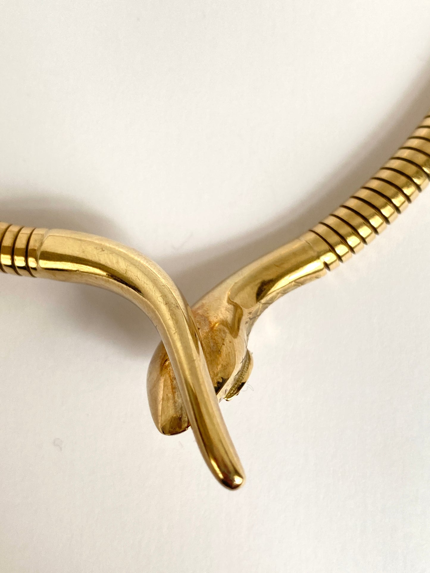 Rare, Vintage, 16 inch, Ruby Eyed 9ct Snake Necklace, 37g