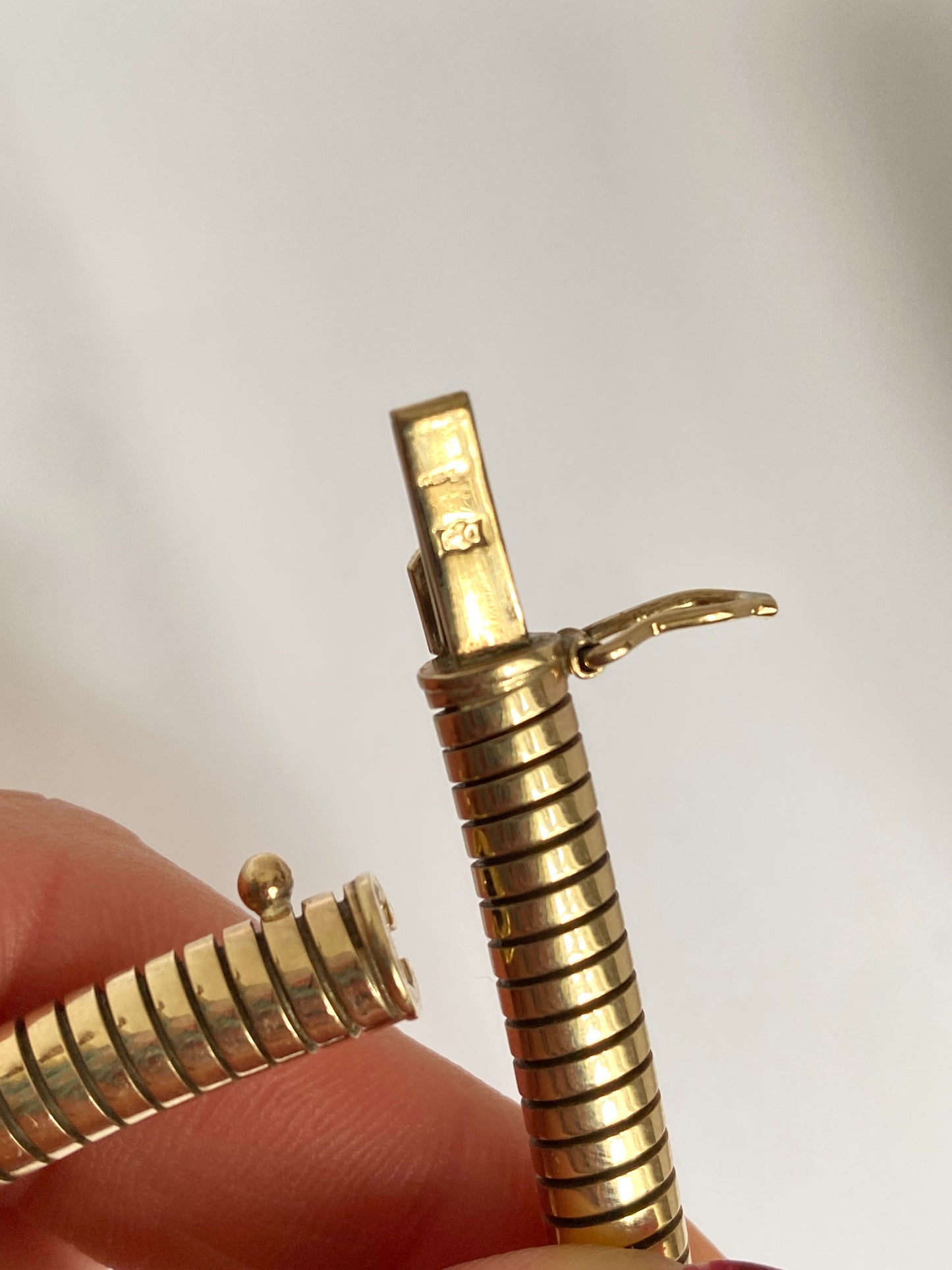 Rare, Vintage, 16 inch, Ruby Eyed 9ct Snake Necklace, 37g