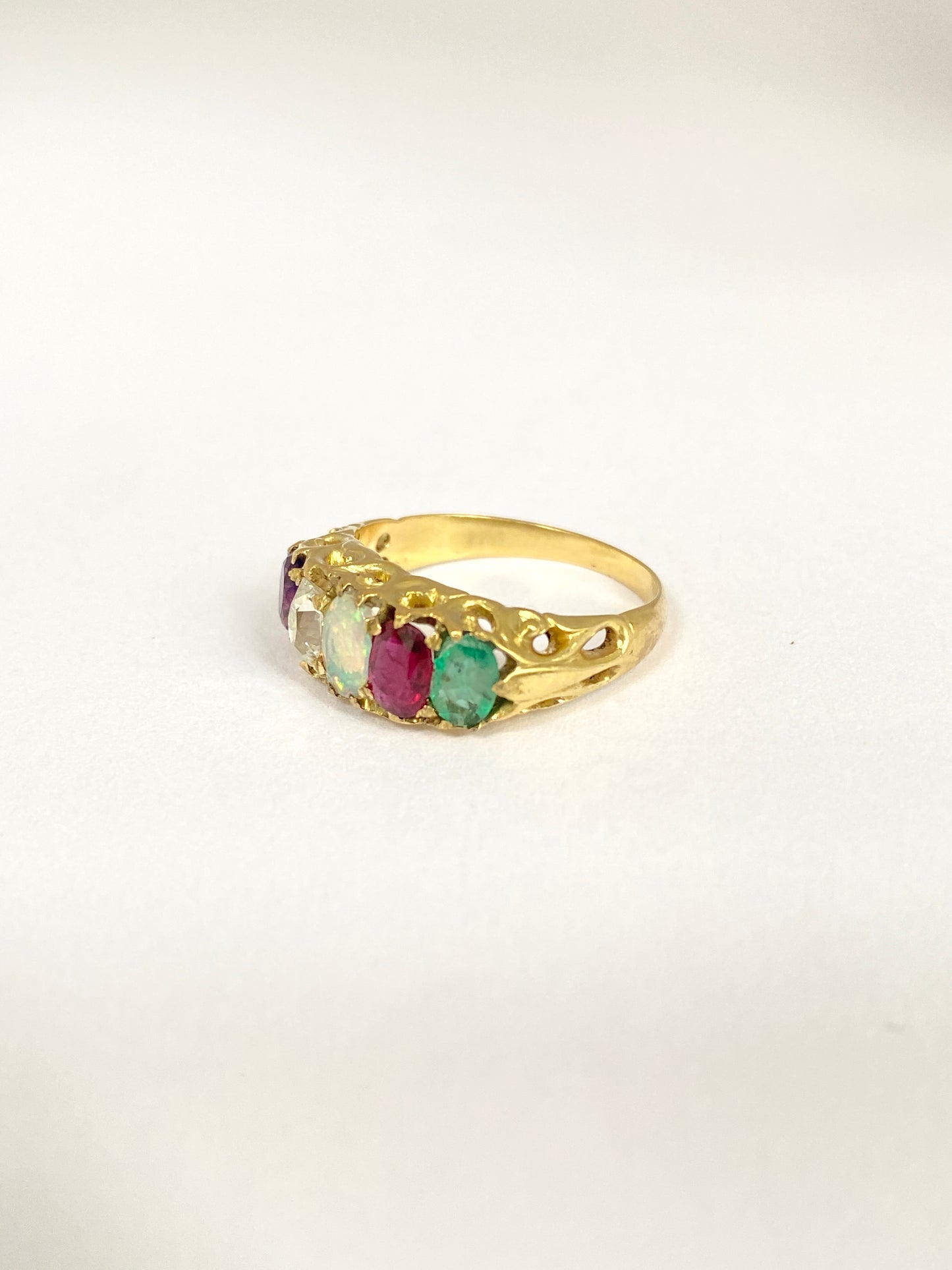 Vintage, 18ct Gold Multi Gem Acrostic, 'ADORE' ring