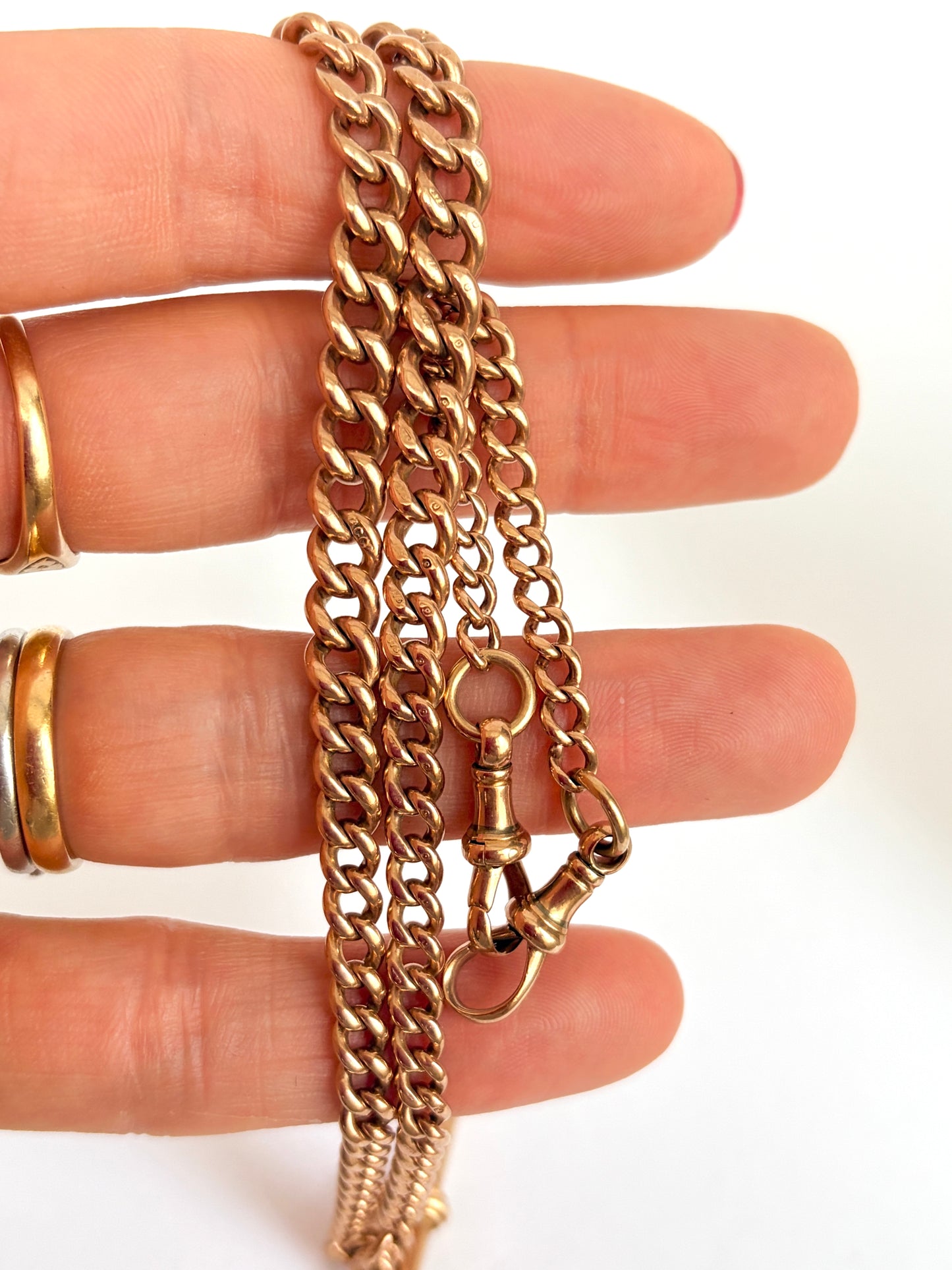 16.5 inch, Antique, Victorian 9ct Gold Albert Watch Chain (28.16g)