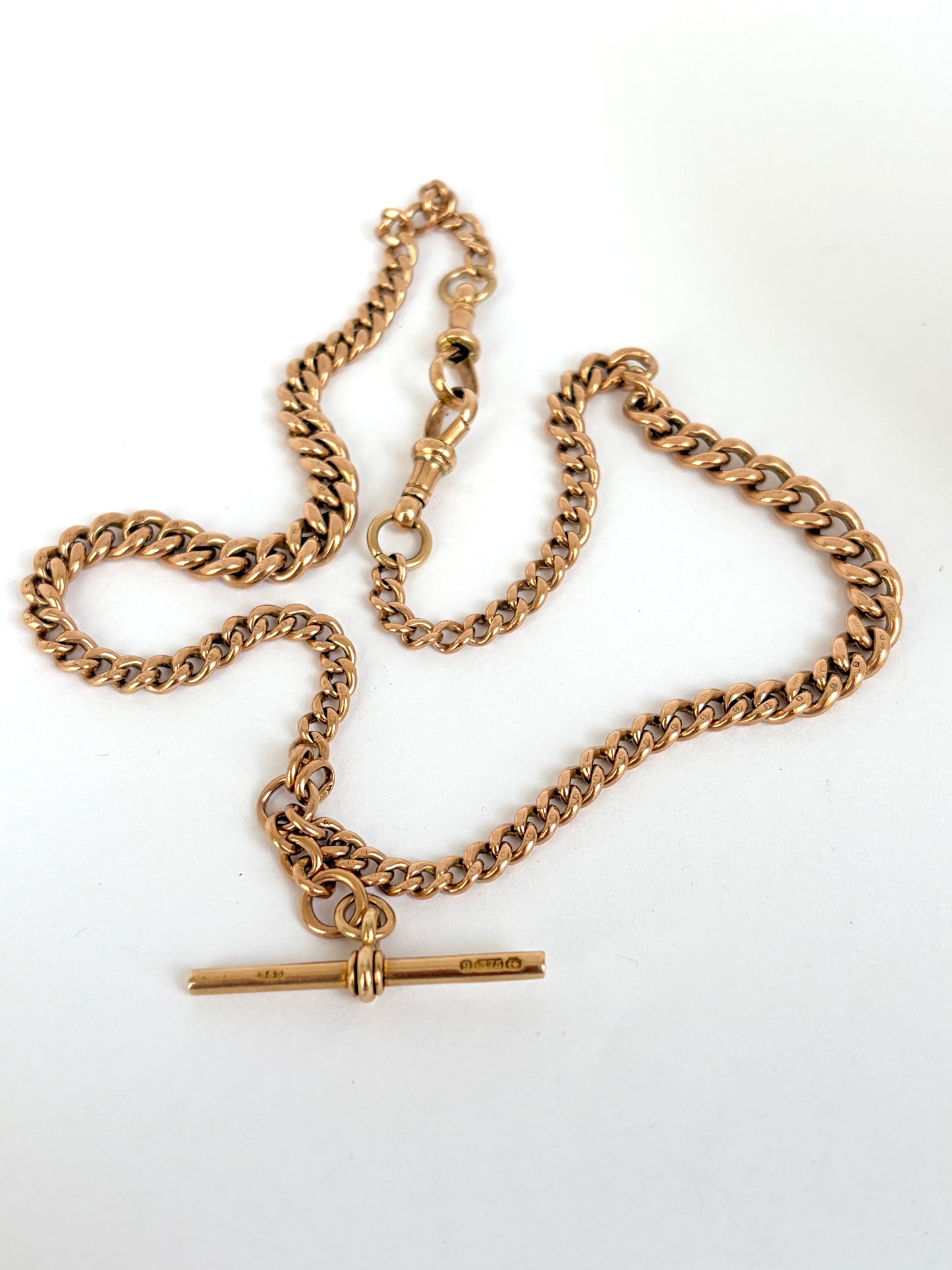 16.5 inch, Antique, Victorian 9ct Gold Albert Watch Chain (28.16g)