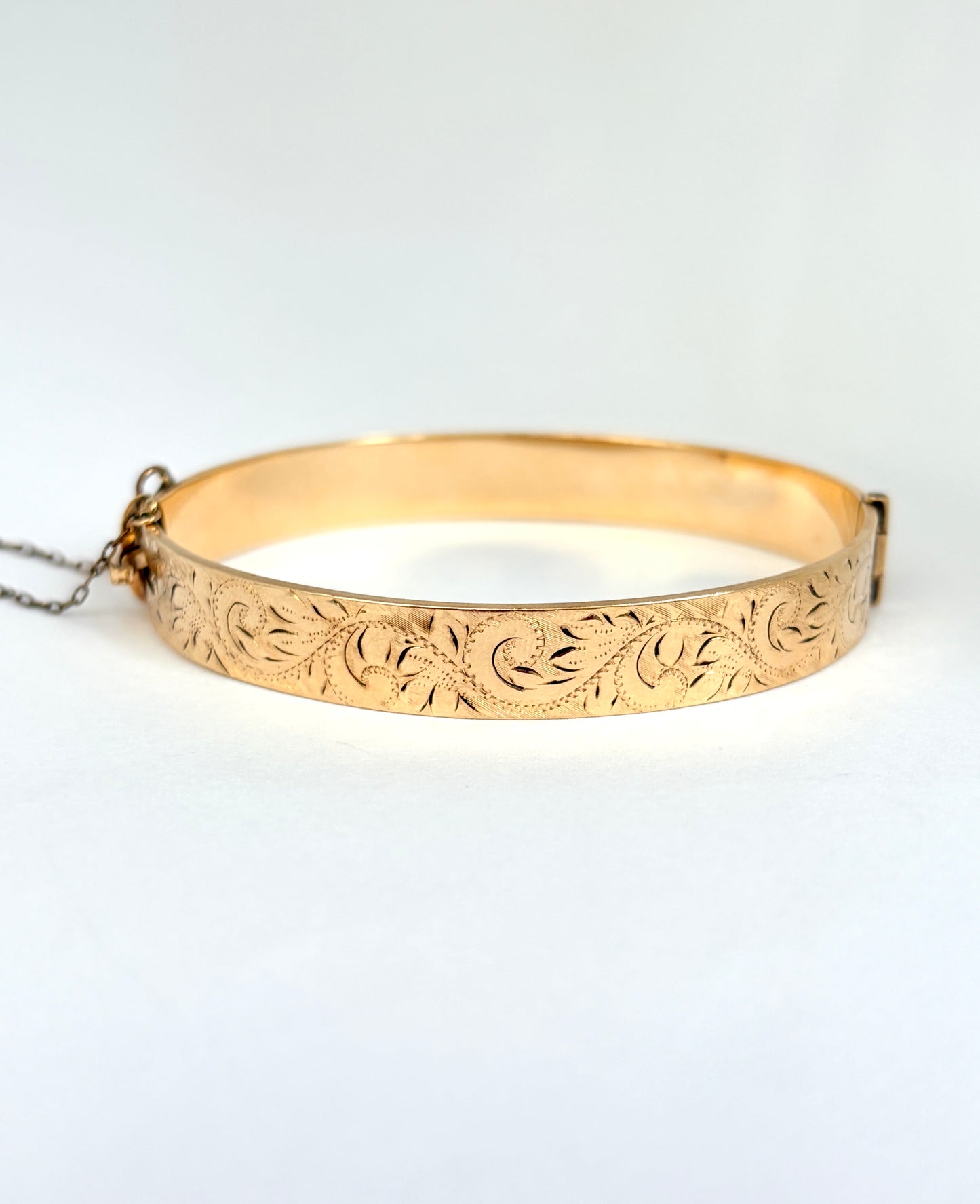 Victorian, Engraved, Rolled Gold Bangle, 17.47g