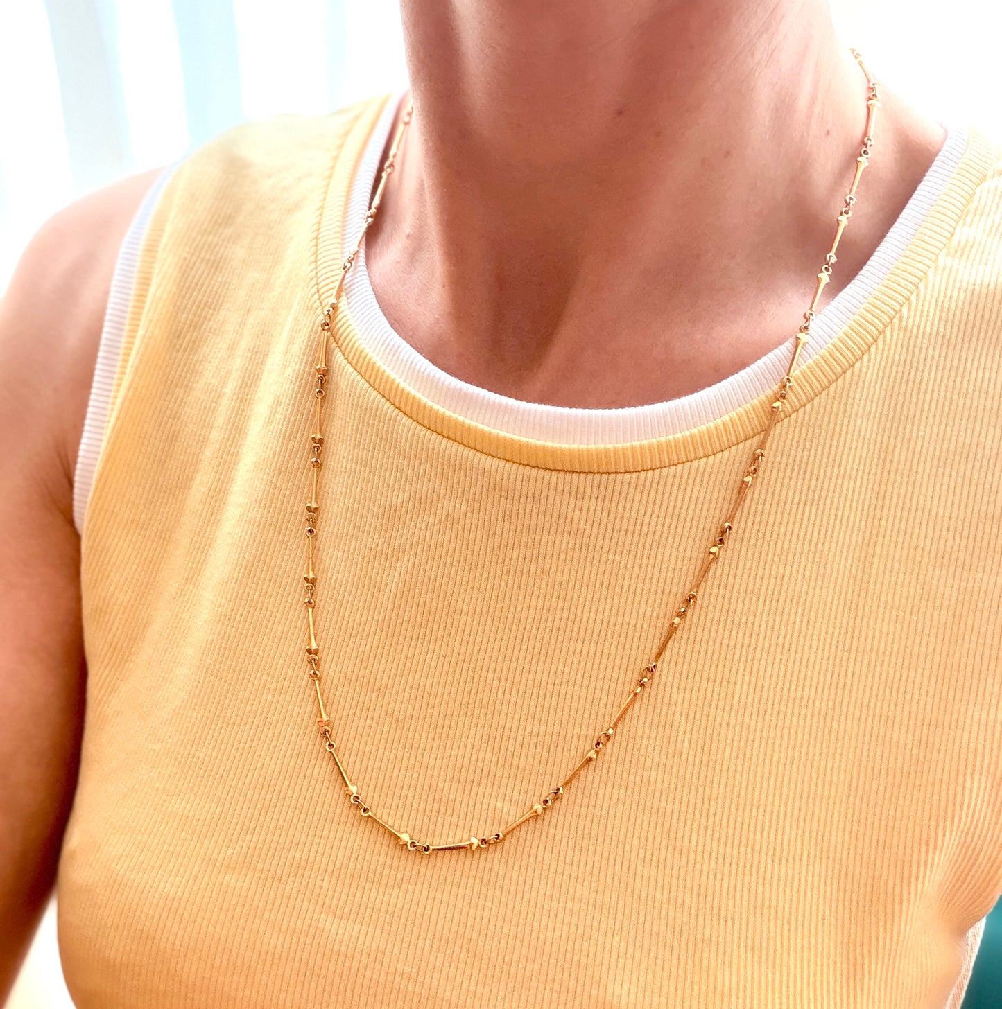 Vintage, 24 inch, 9ct Gold Pencil Fancy link Chain  (11.05g)