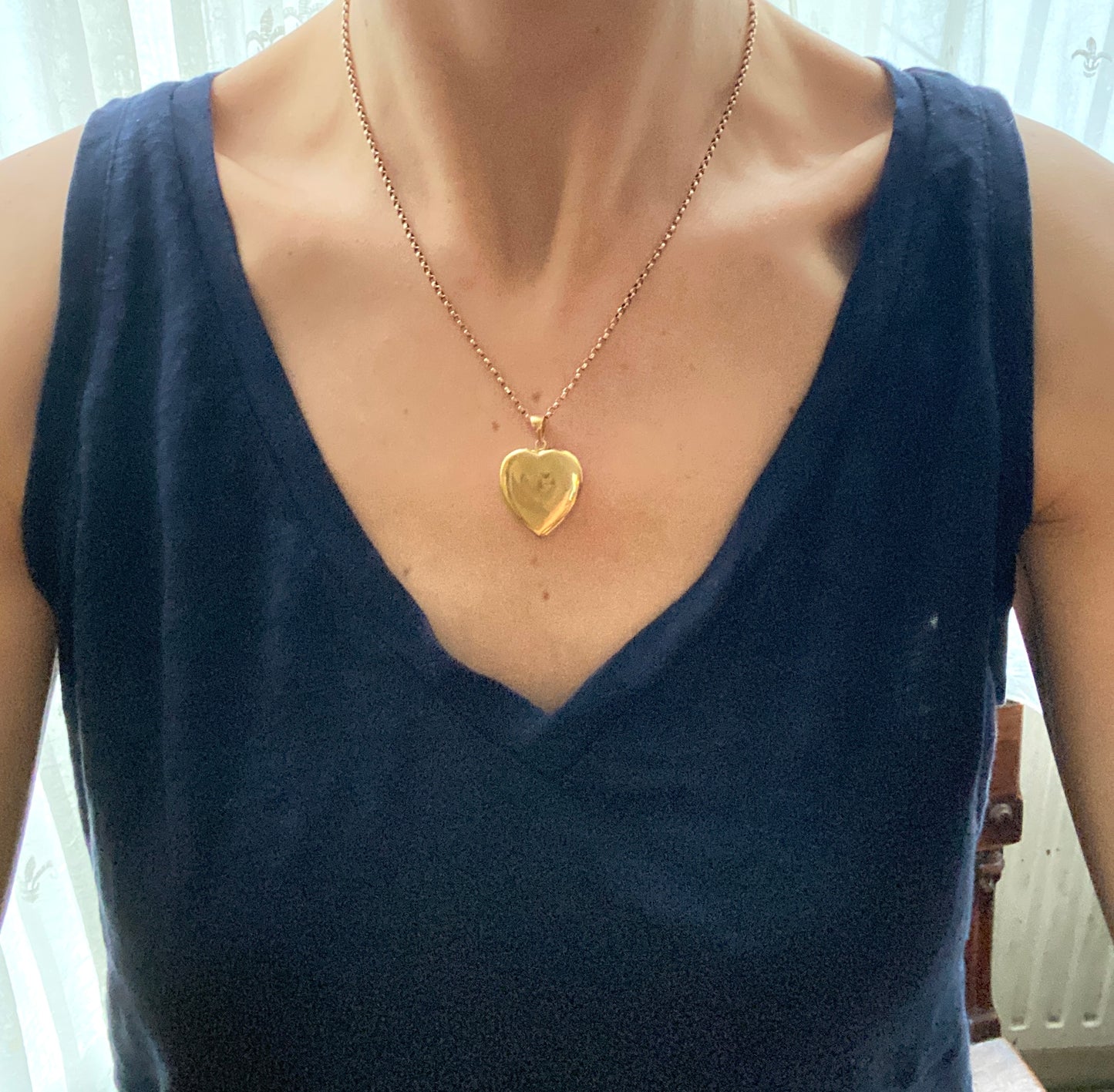 Large, 18ct Gold, Vintage, Heart-shaped Pendant