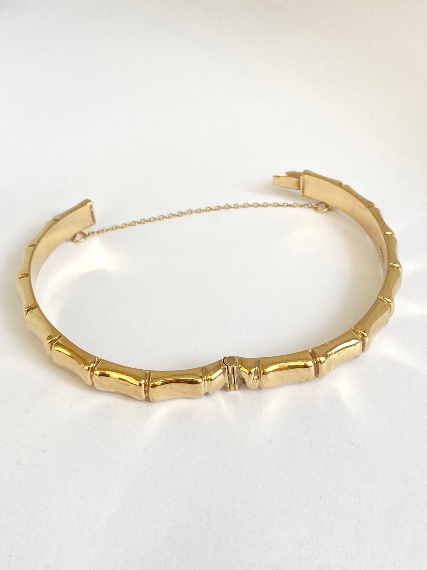 Vintage, 9ct Gold Bamboo Bangle (10.43g) Hallmarked, 9ct Gold, Birmingham, 1998