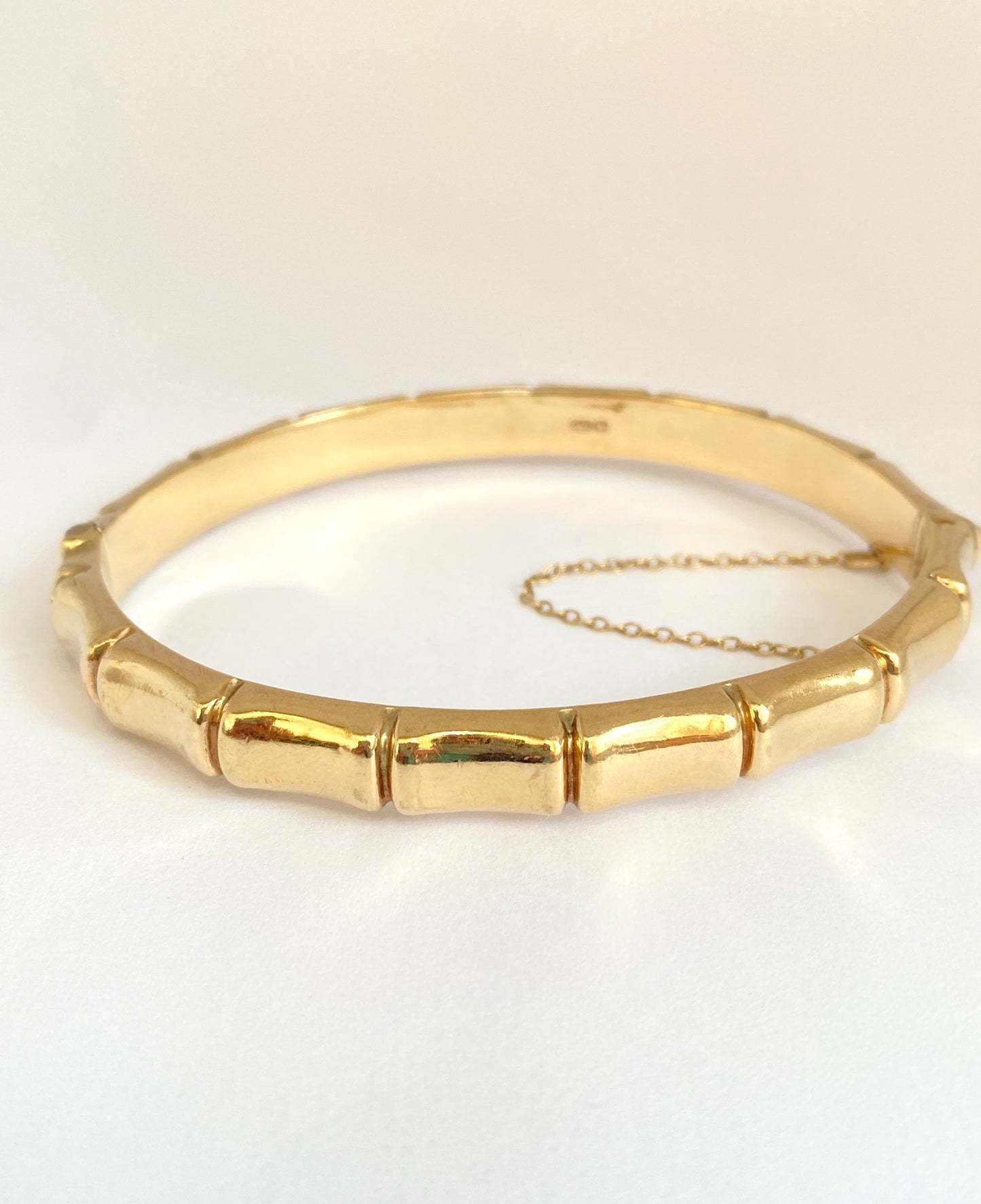 Vintage, 9ct Gold Bamboo Bangle (10.43g) Hallmarked, 9ct Gold, Birmingham, 1998