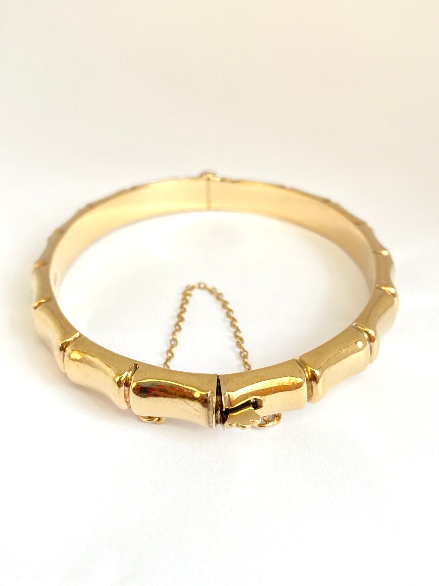 Vintage, 9ct Gold Bamboo Bangle (10.43g) Hallmarked, 9ct Gold, Birmingham, 1998