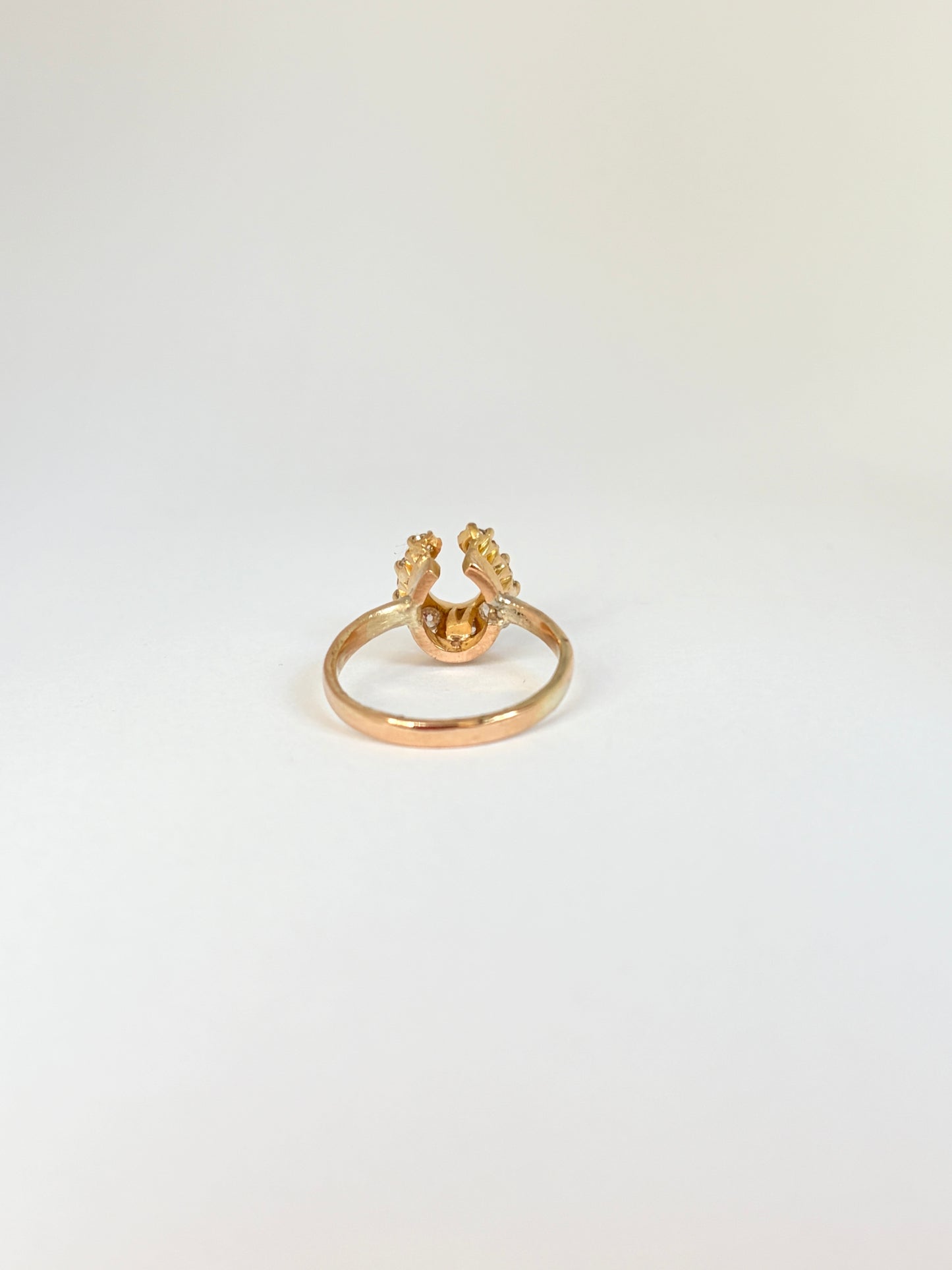 Vintage, Art Deco 15ct Gold,  Diamond Horse Shoe Ring