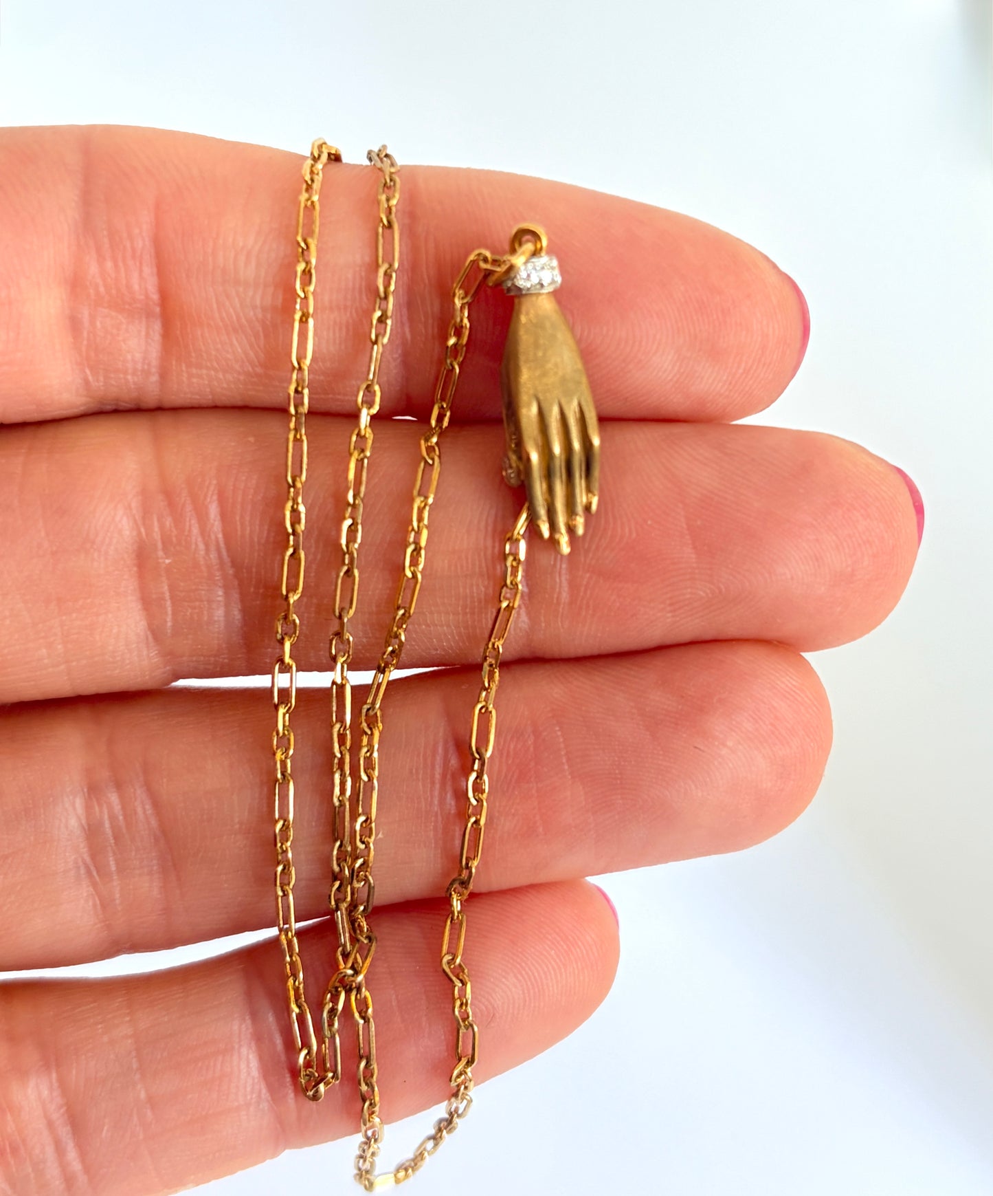 Vintage, Carrera y Carrera Hand and Diamond 'Hand' necklace