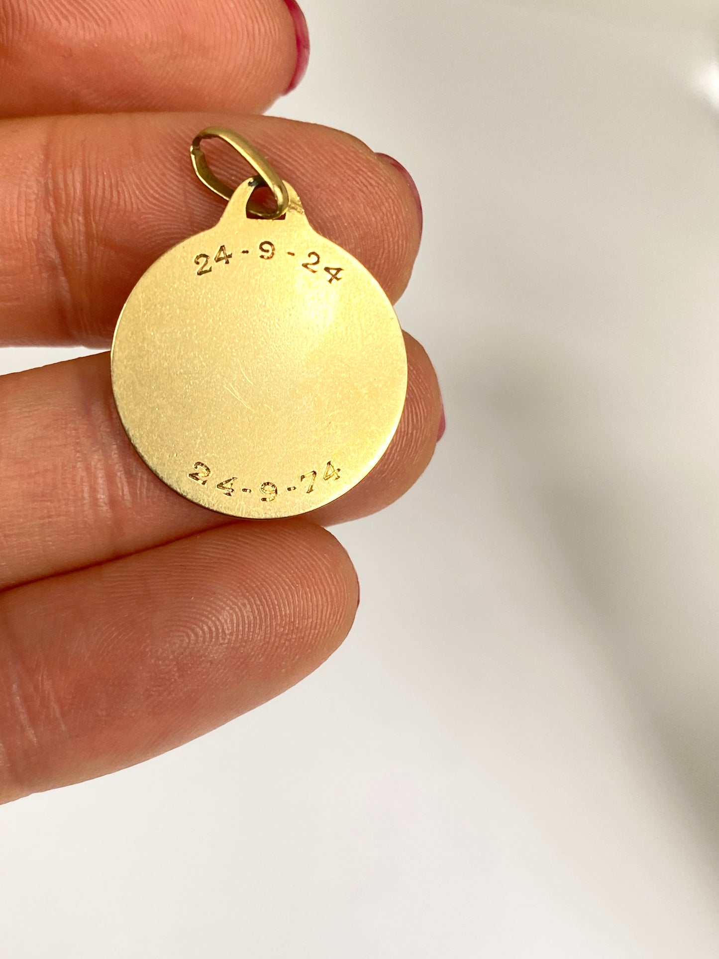 Vintage, 18ct Gold, Diamond and Ruby French Augis Love Pendant, 'Qu'hier - Que demain'