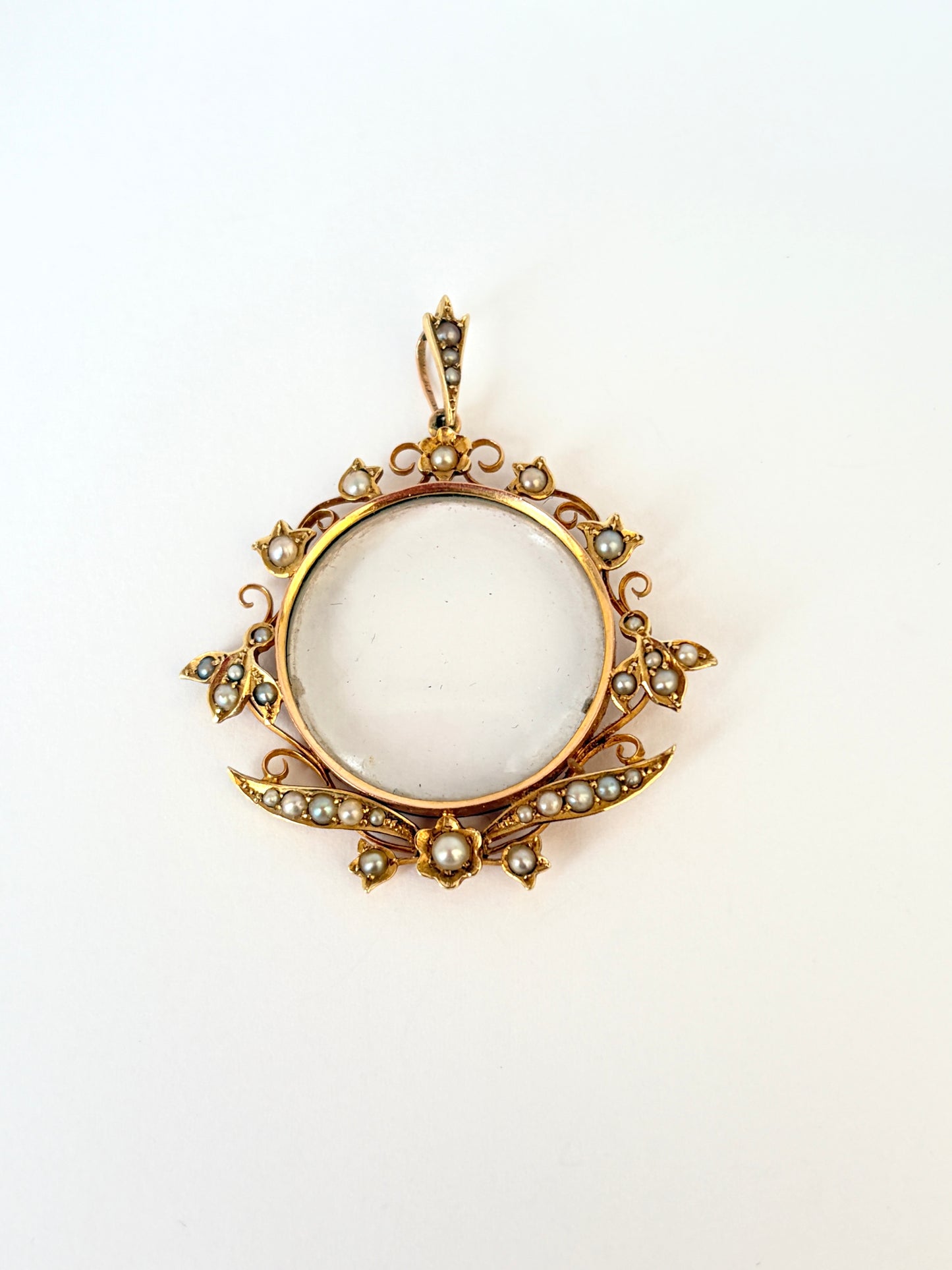 15ct Gold, Victorian, Seed Pearl Locket, 7.03g