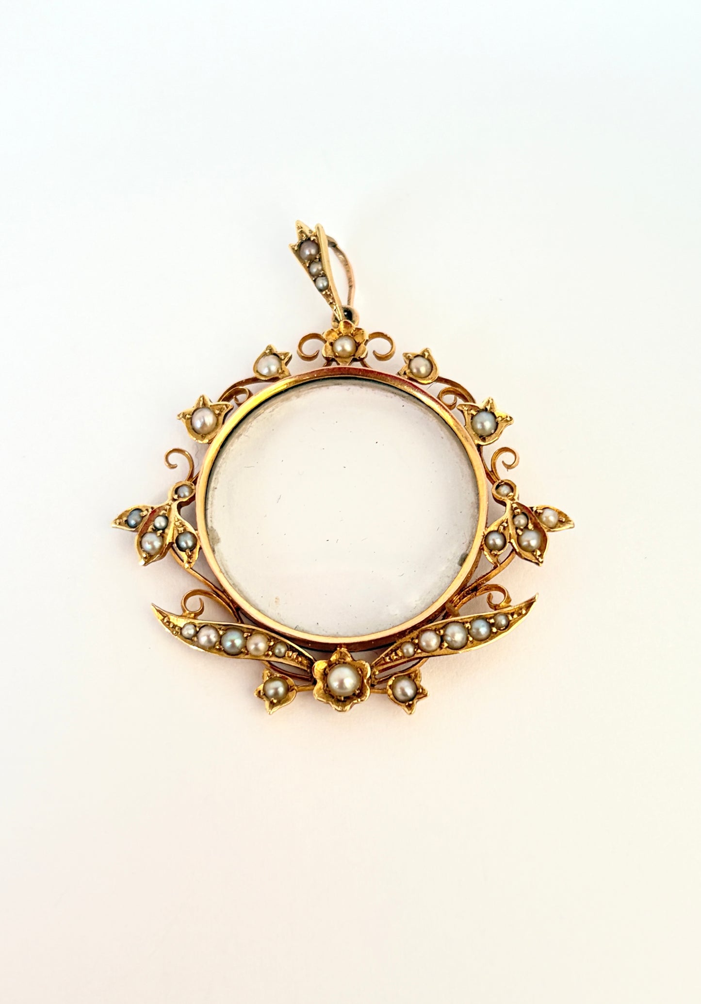 15ct Gold, Victorian, Seed Pearl Locket, 7.03g