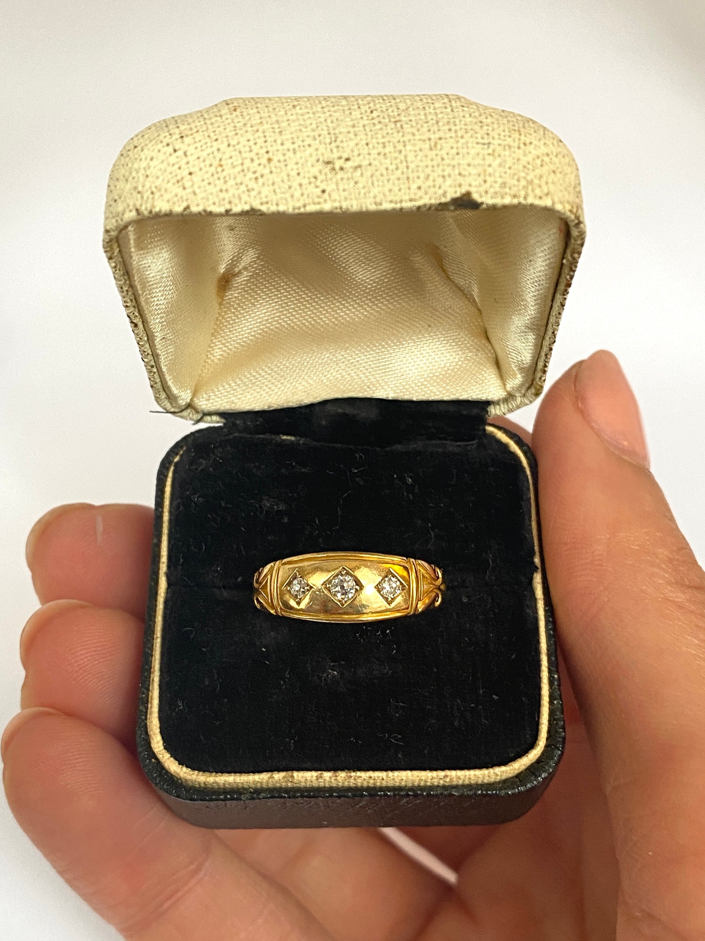 18ct Gold, Victorian, Diamond Gypsy Ring, Hallmarked for 18ct Gold, Birmingham 1894