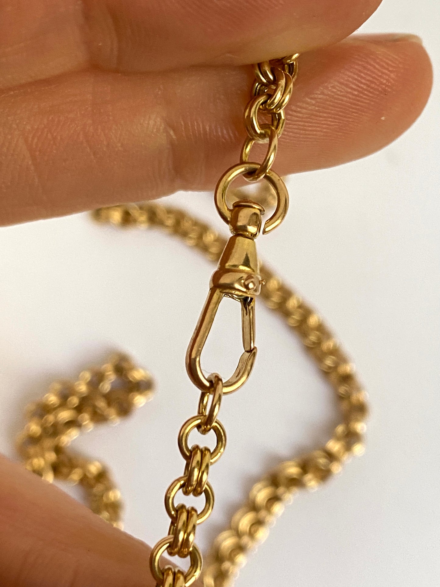 Vintage, 9ct Gold 18 inch, double belcher T-bar chain (11.91g)