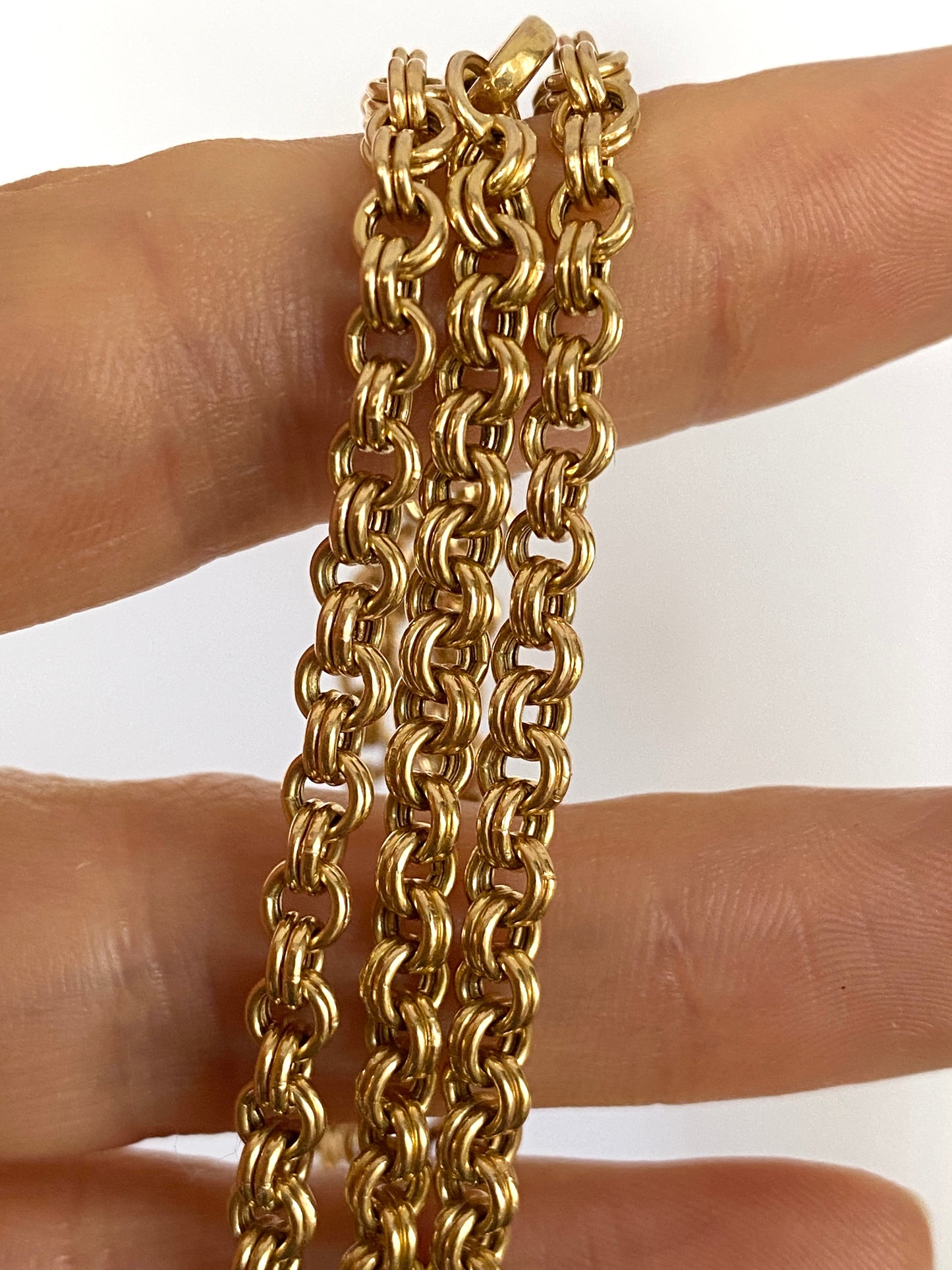 Vintage, 9ct Gold 18 inch, double belcher T-bar chain (11.91g)