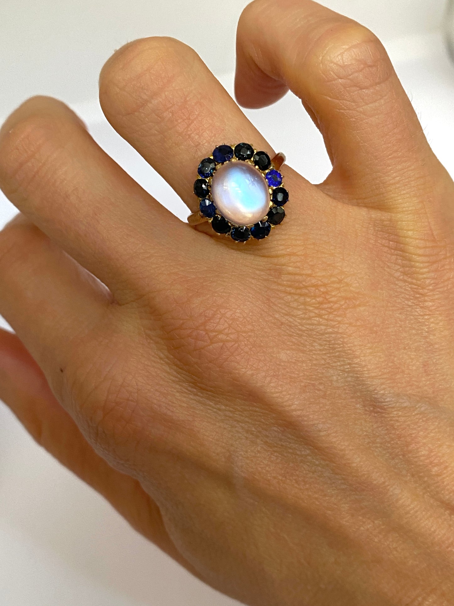 Final payment Annette Vintage 18ct Gold Moonstone and Sapphire Ring